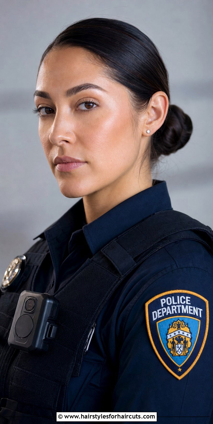 Female Low Bun Police Hairstyle - 25 police hairstyles - 25 police hairstyles