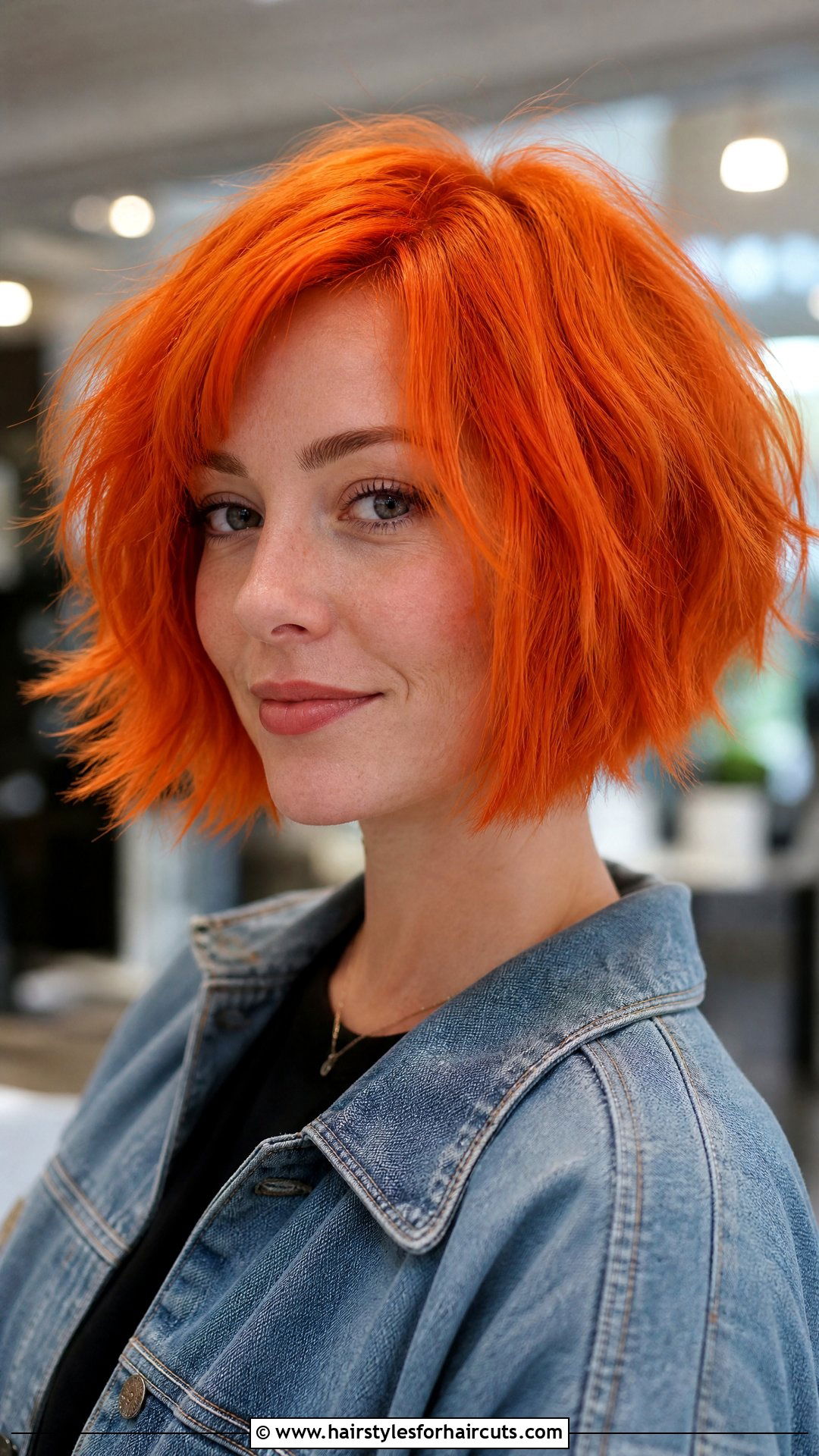 Fiery Orange Textured Bob - 25 fire hairstyles - 25 fire hairstyles