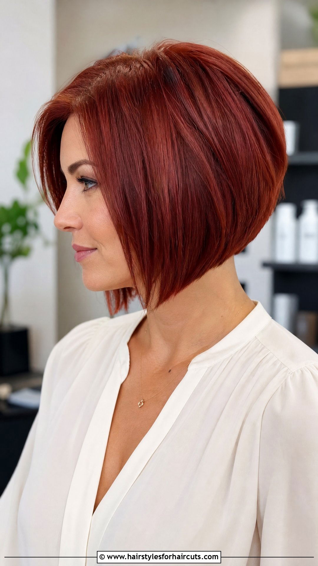 Fiery Red Inverted Bob - 25 fire haircuts - 25 fire haircuts