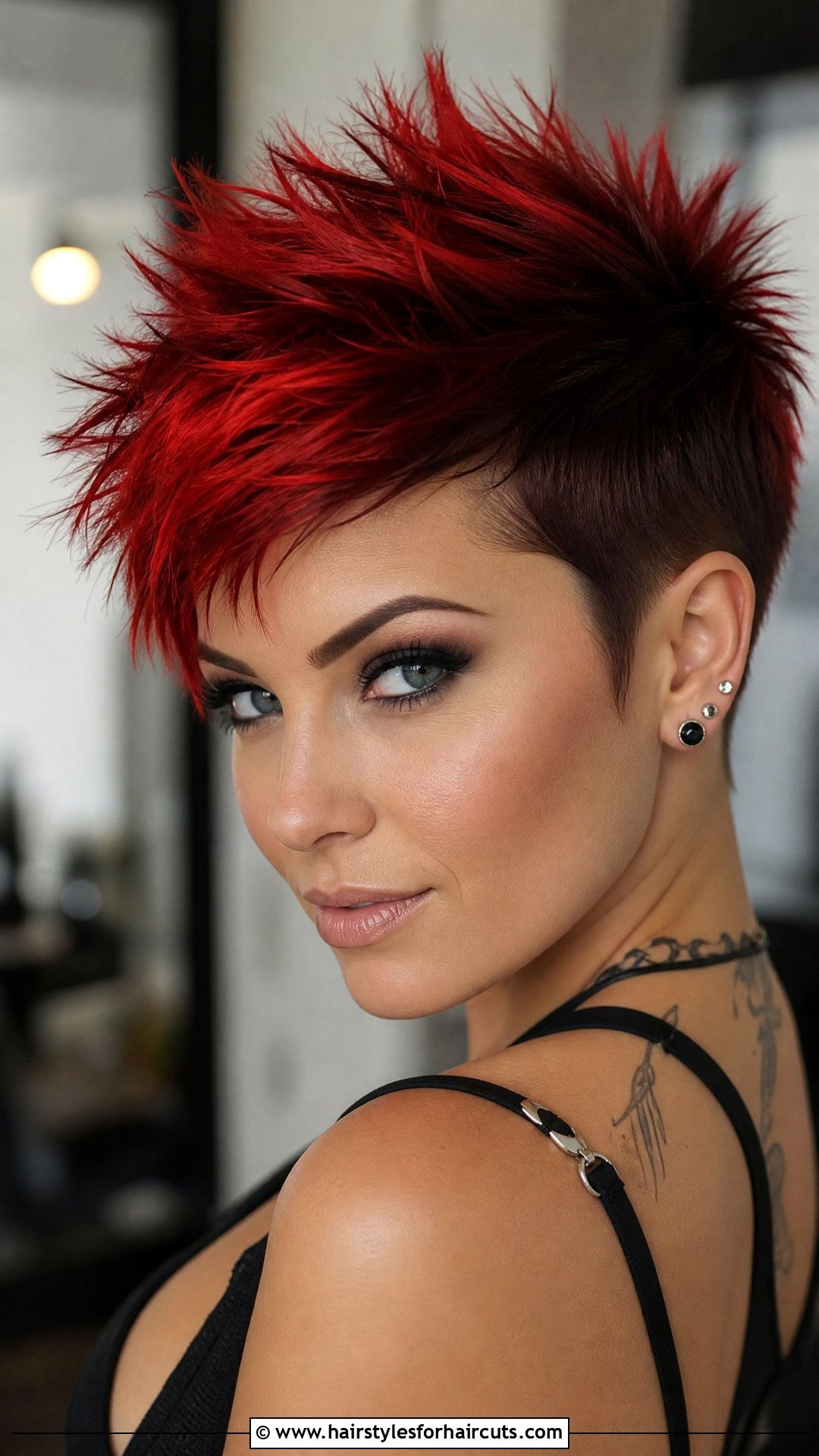 Fiery Red Ombre Pixie Cut - 25 ombre hairstyles for short hair - 25 ombre hairstyles for short hair
