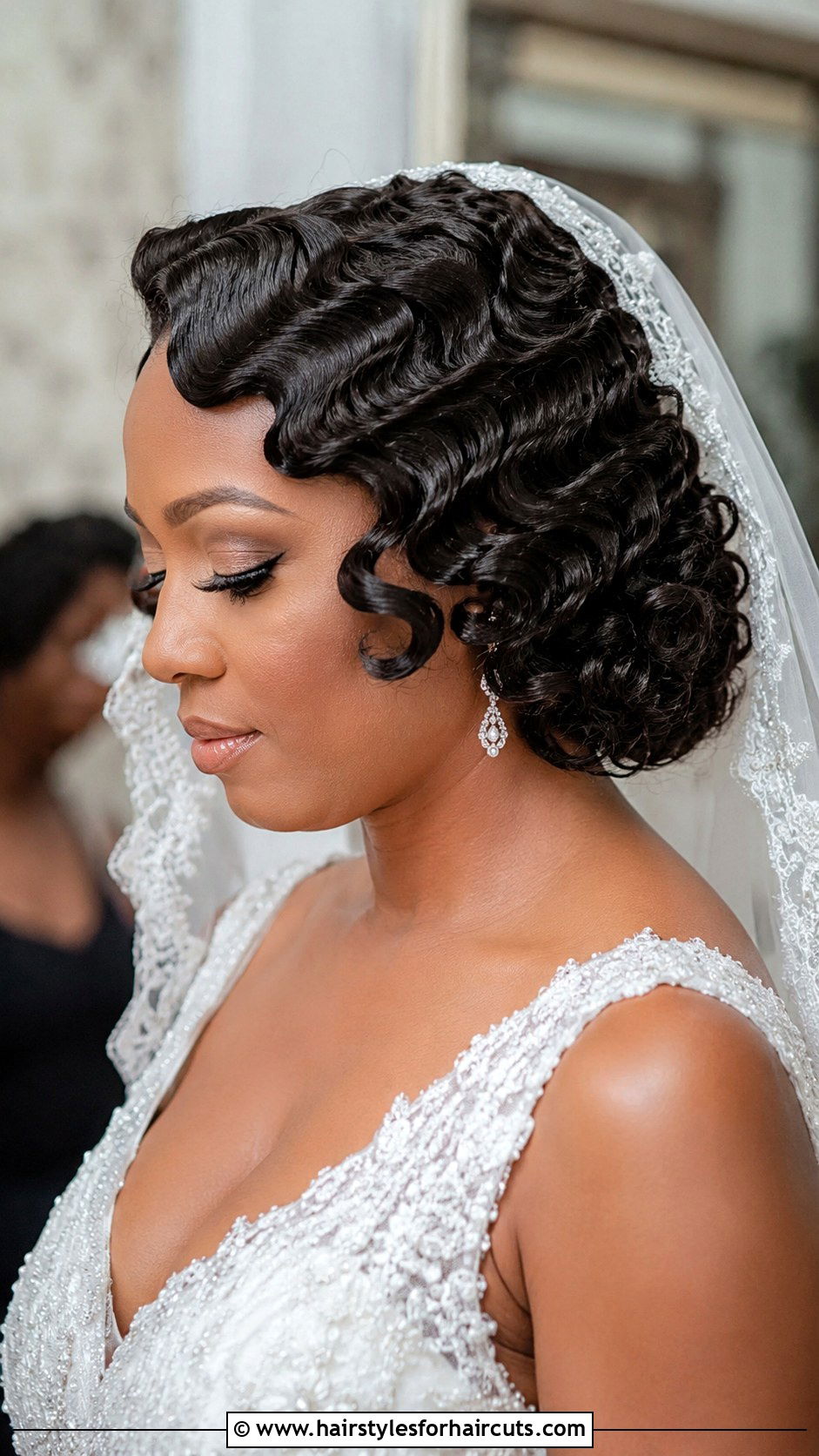 Finger Wave Curly Wedding Hairstyle - 25 curly hair wedding hairstyles - 25 curly hair wedding hairstyles