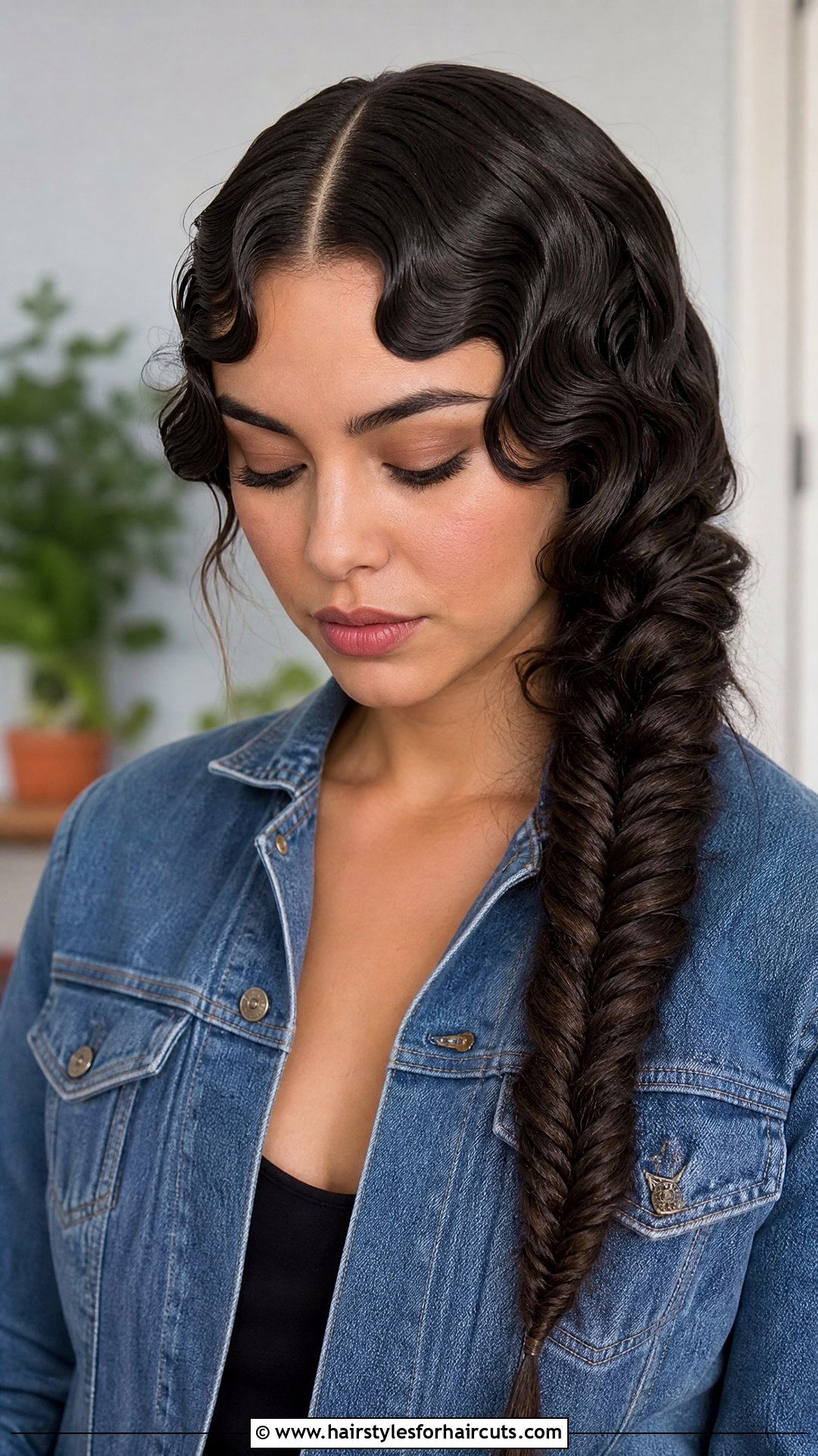 Finger Waves With Fishtail Braid - 25 finger wave hairstyles for long hair - 25 finger wave hairstyles for long hair