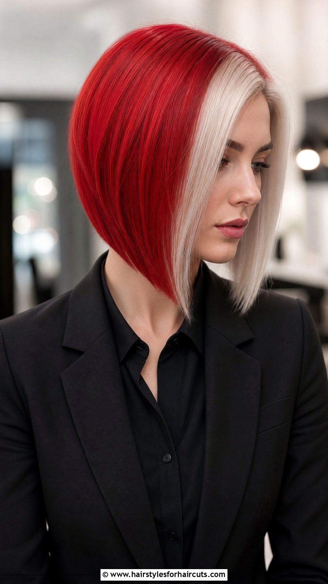 Fire And Ice Color Block Haircut - 25 fire hairstyles - 25 fire hairstyles