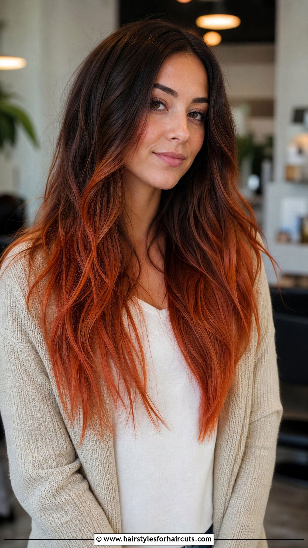 Fire Ombre Long Layers - 25 fire haircuts - 25 fire haircuts