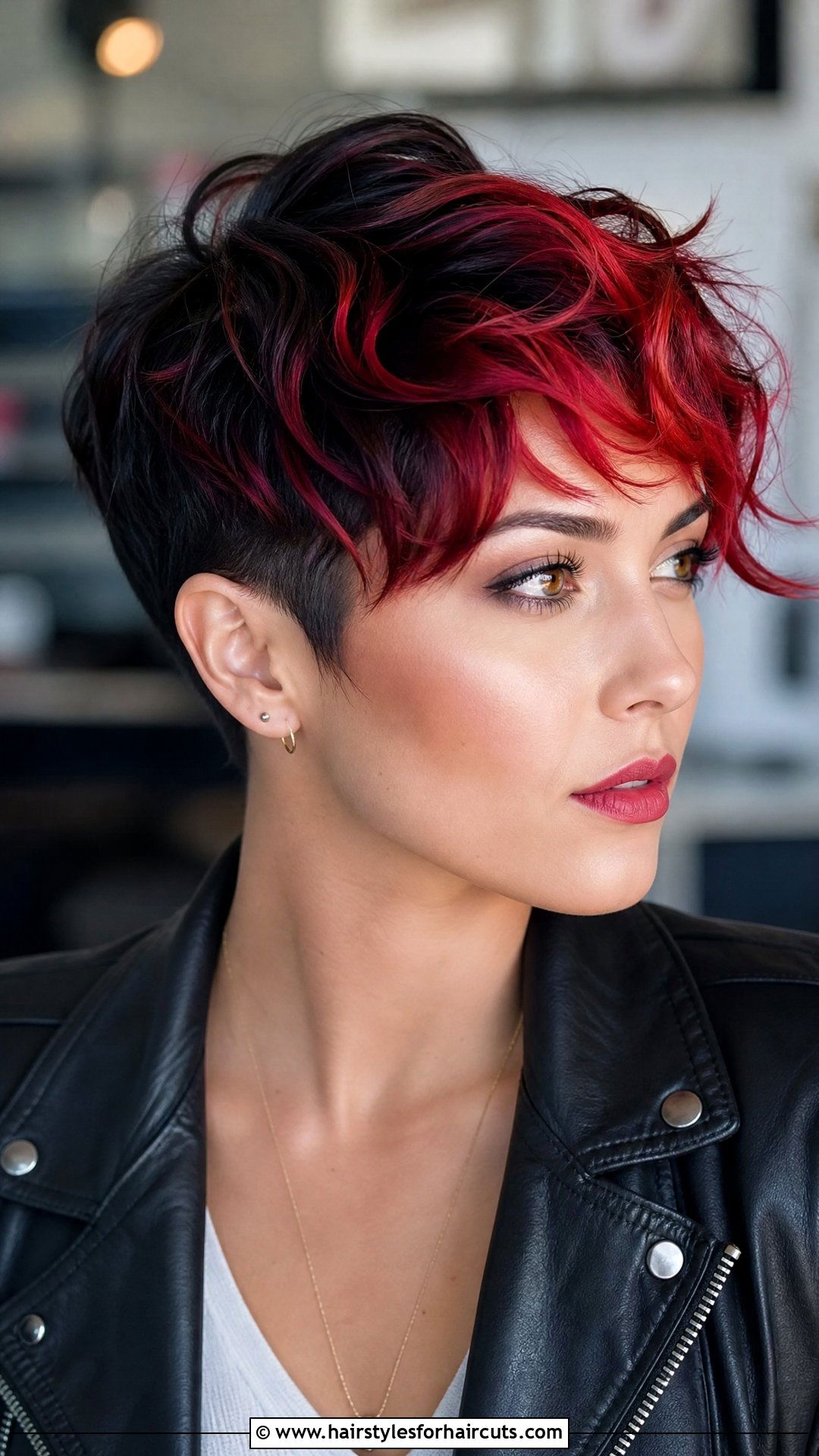 Fire Ombre Wavy Pixie - 25 fire haircuts - 25 fire haircuts