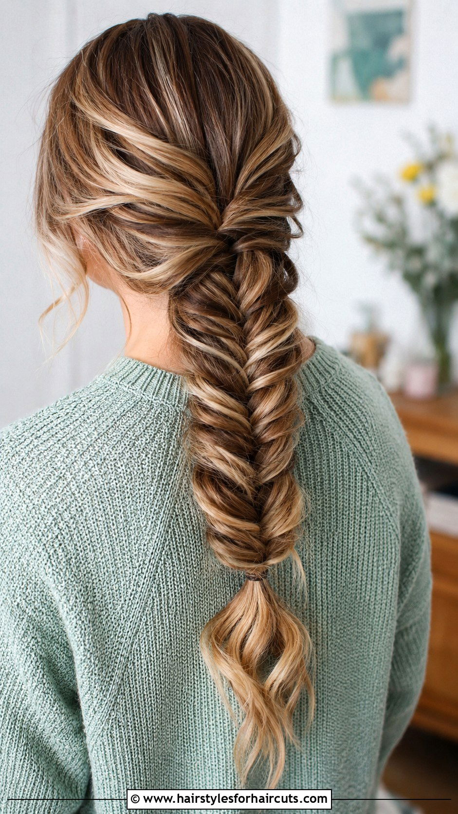 Fishtail Braid - 25 hairstyles to sleep in for wavy hair - 25 hairstyles to sleep in for wavy hair