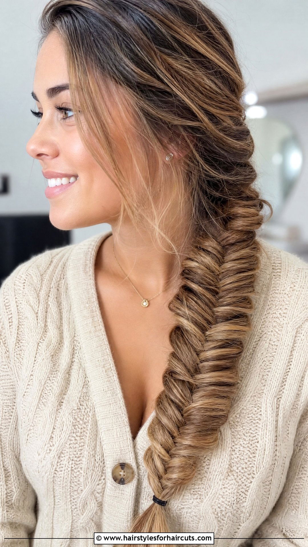 Fishtail Braid - 25 winter hairstyles - 25 winter hairstyles