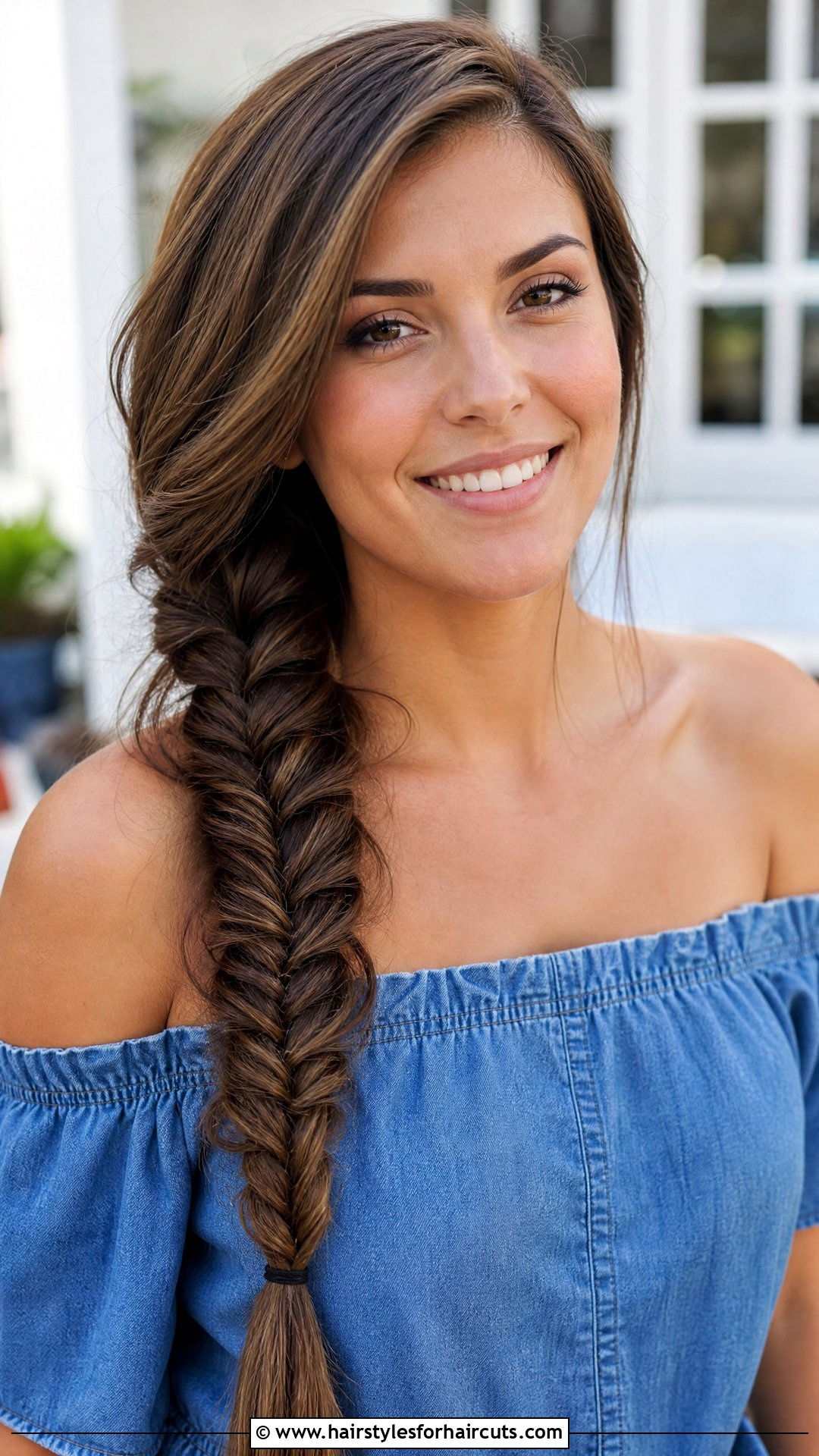 Fishtail Braid - 25 hairstyles for off the shoulder dress - 25 hairstyles for off the shoulder dress