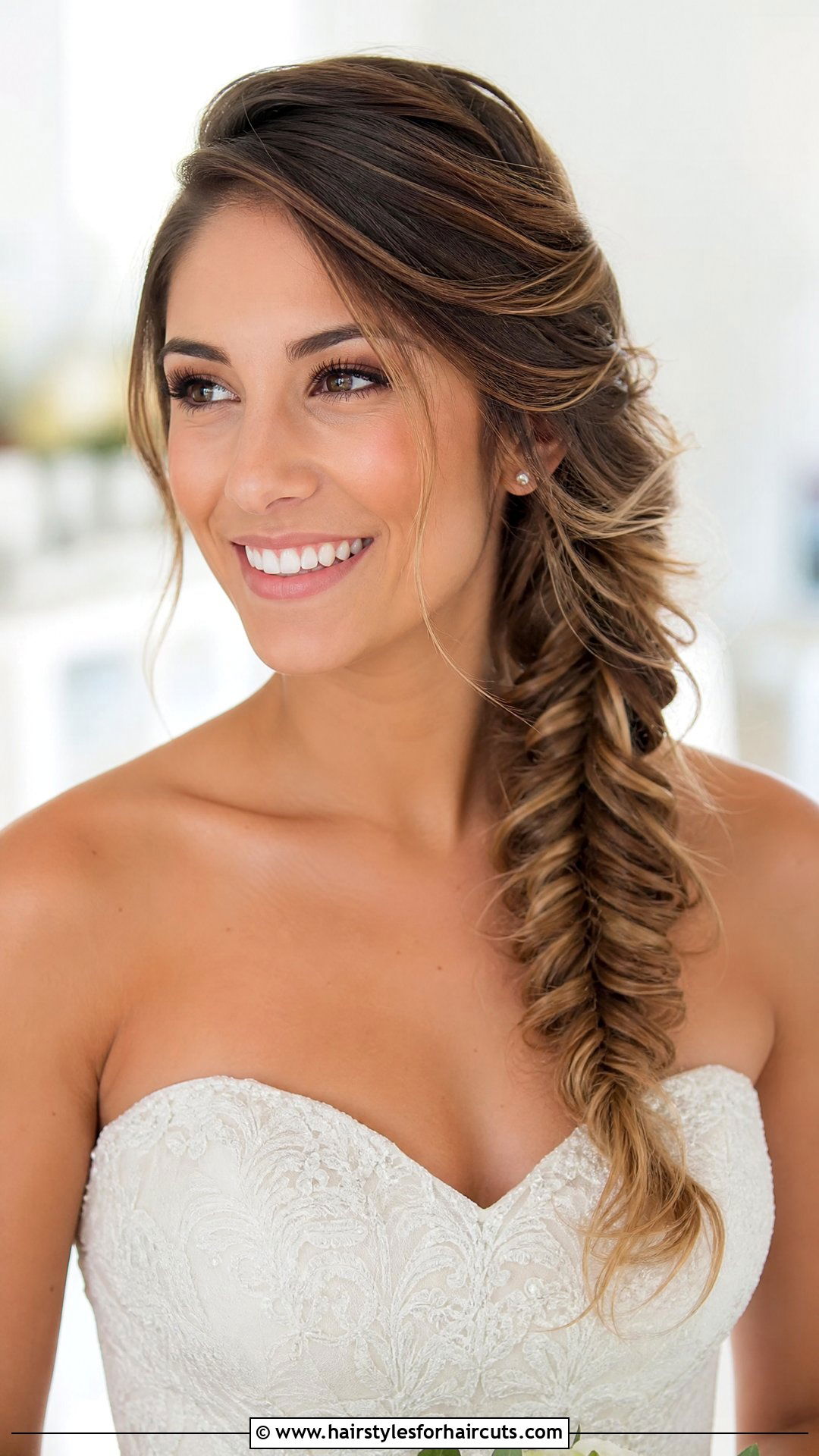 Fishtail Braid Bob Wedding Hair - 25 wedding hairstyles for bobbed hair - 25 wedding hairstyles for bobbed hair