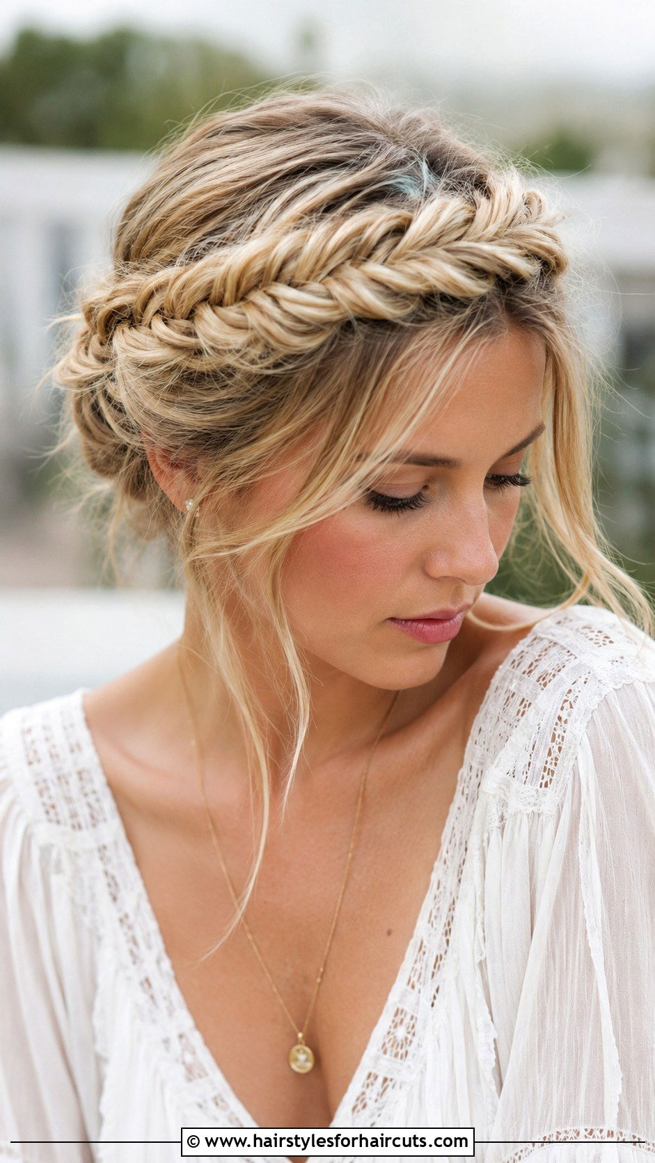 Fishtail Braid Crown - 25 romantic hairstyles for long hair - 25 romantic hairstyles for long hair