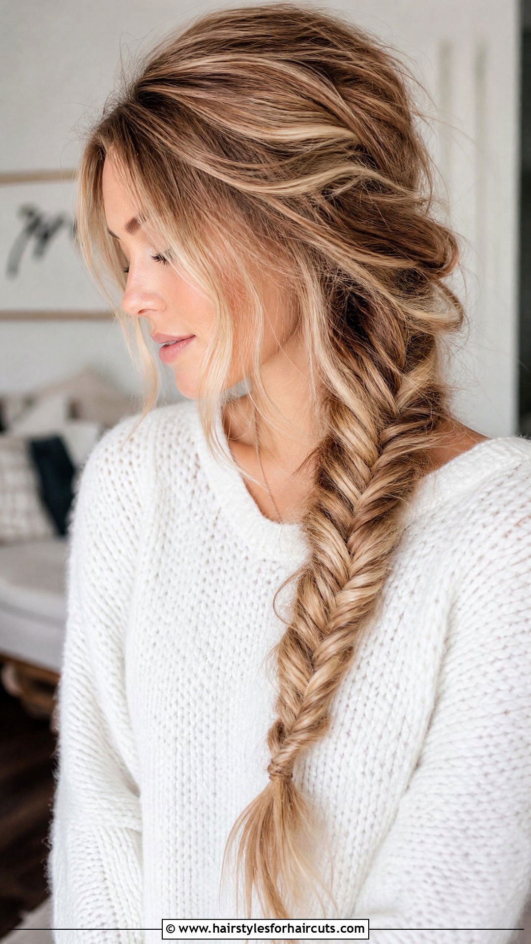 Fishtail Braid Down Hairstyle - 25 down hairstyles - 25 down hairstyles