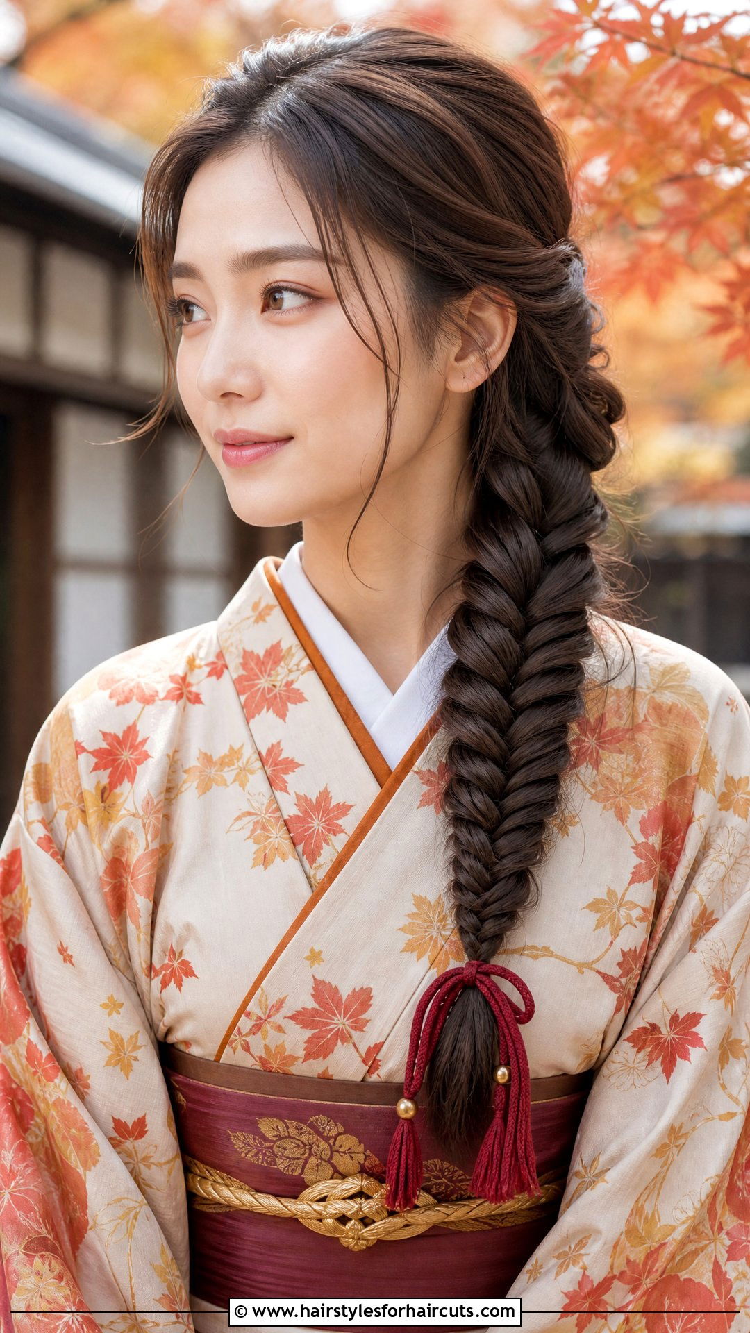 Fishtail Braid For Kimono - 25 kimono hairstyles - 25 kimono hairstyles