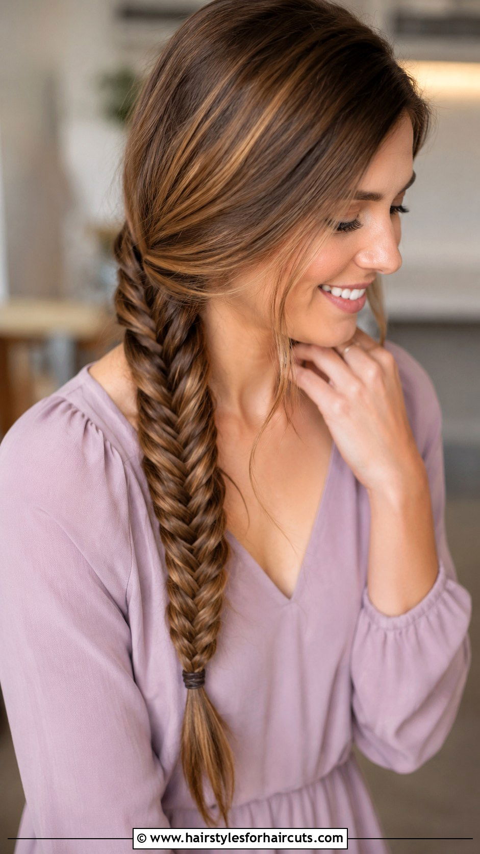 Fishtail Braid Hairstyle - 25 evening hairstyles - 25 evening hairstyles