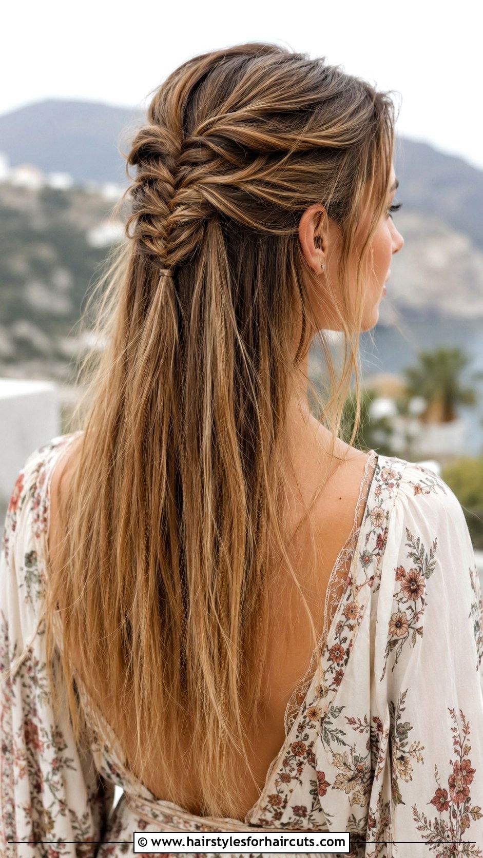 Fishtail Braid Half Up Hairstyle - 25 prom hairstyles for long straight hair down - 25 prom hairstyles for long straight hair down