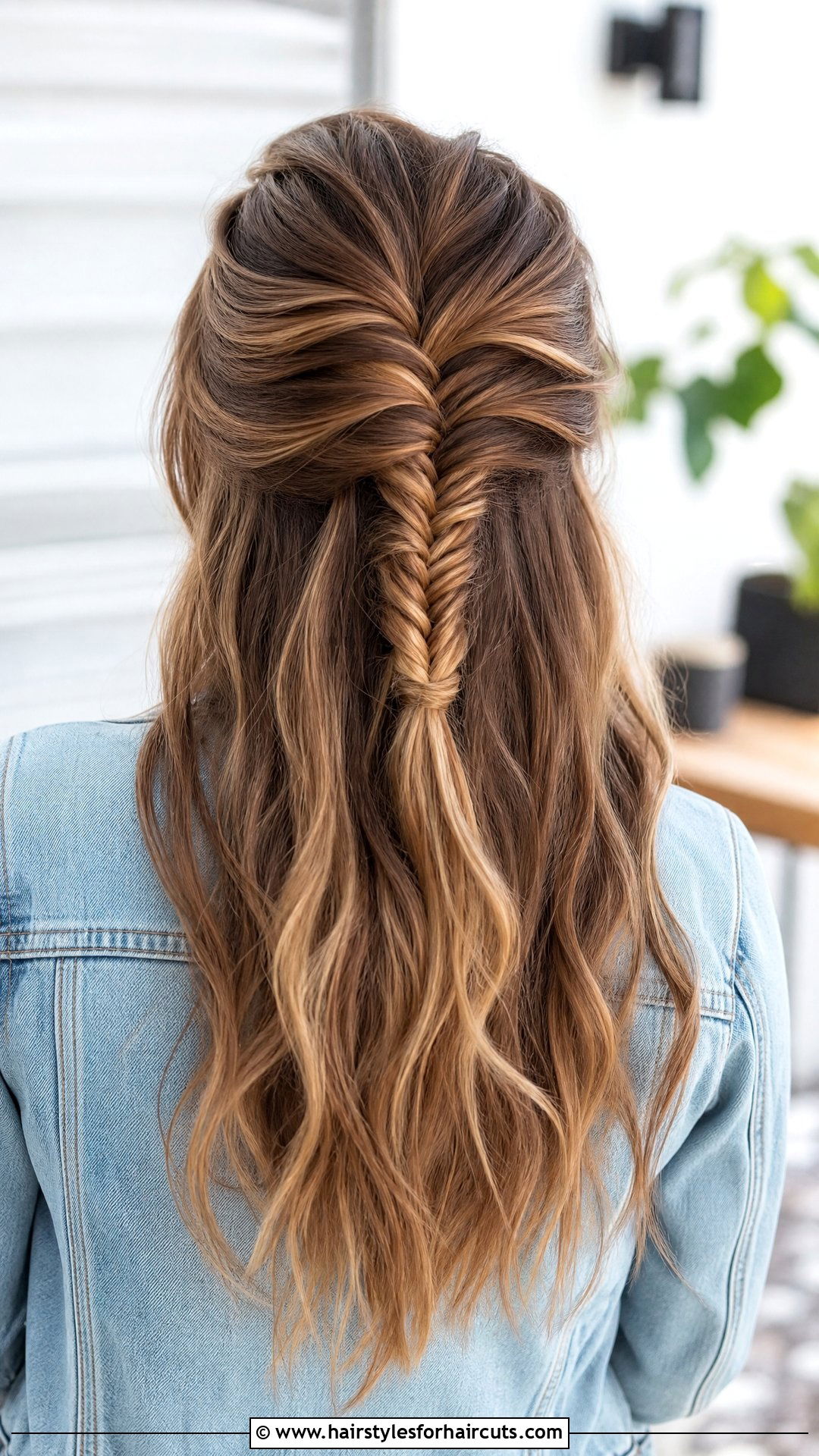 Fishtail Braid Half Updo - 25 beginner easy updo hairstyles for short hair - 25 beginner easy updo hairstyles for short hair