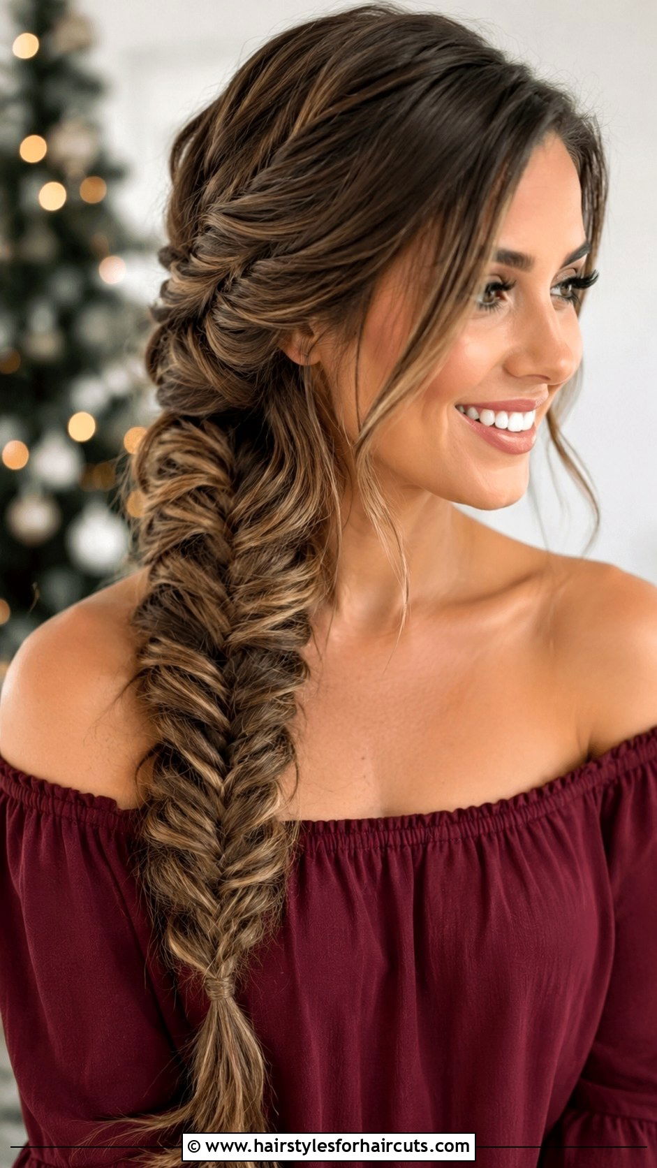 Fishtail Braid Holiday Hairstyle For Long Hair - 25 easy holiday hairstyles for long hair - 25 easy holiday hairstyles for long hair