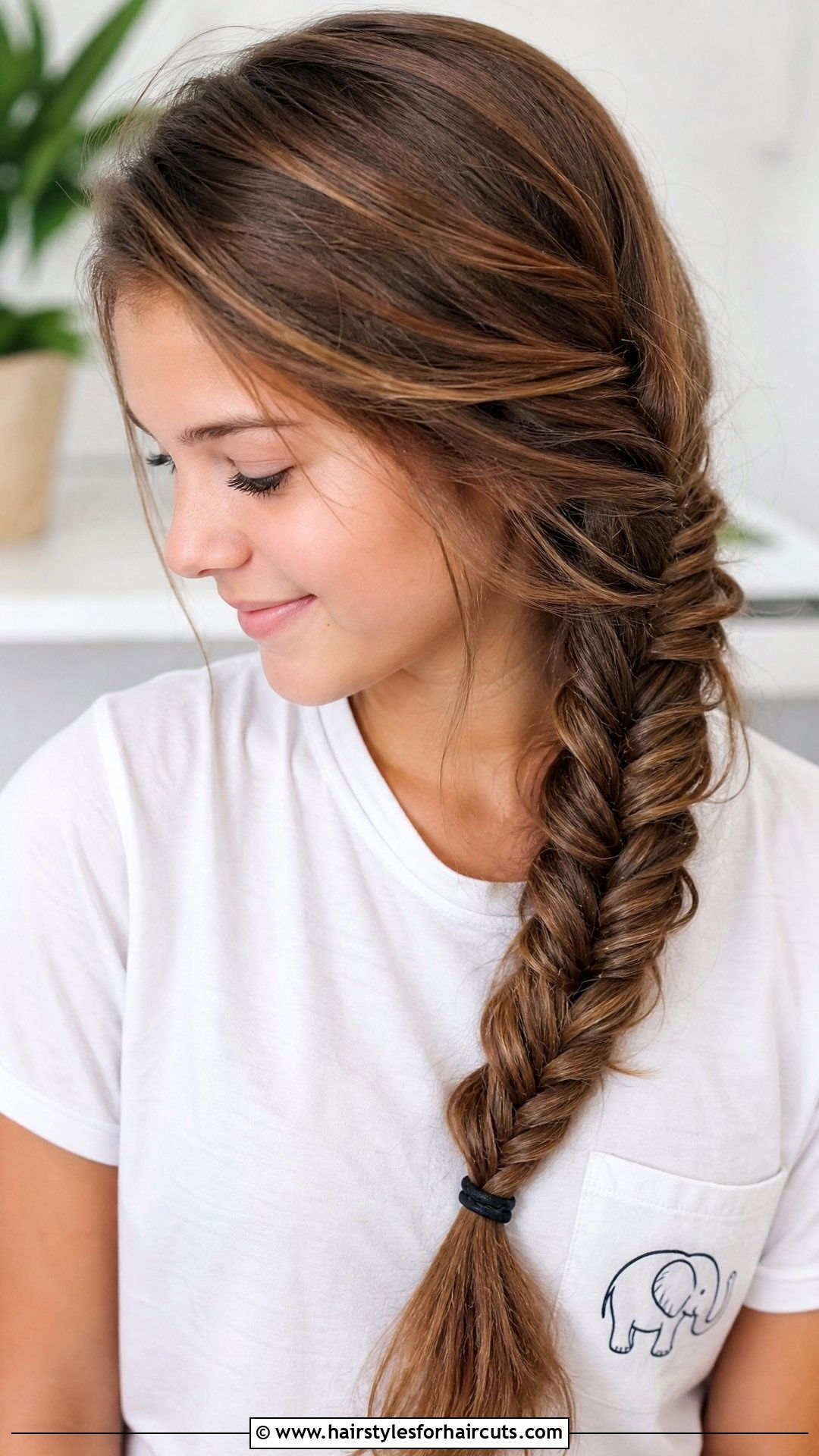 Fishtail Braid Medium Hair - 25 cute hairstyles for medium hair for school - 25 cute hairstyles for medium hair for school