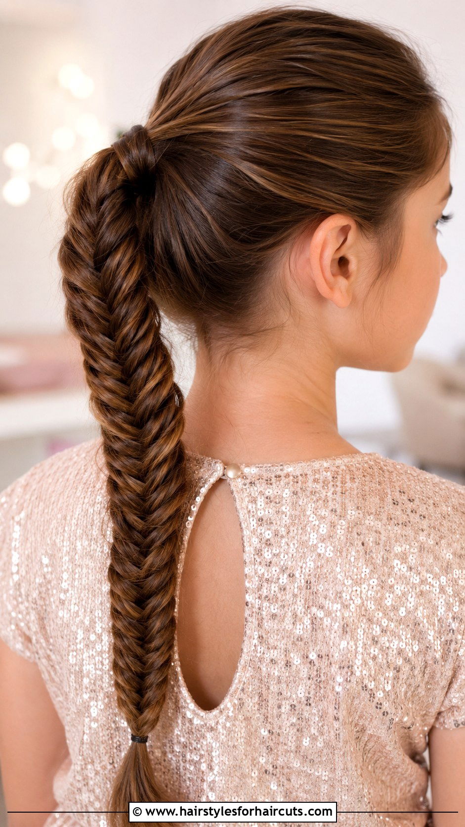 Fishtail Braid Ponytail - 25 christmas hairstyles for girls - 25 christmas hairstyles for girls