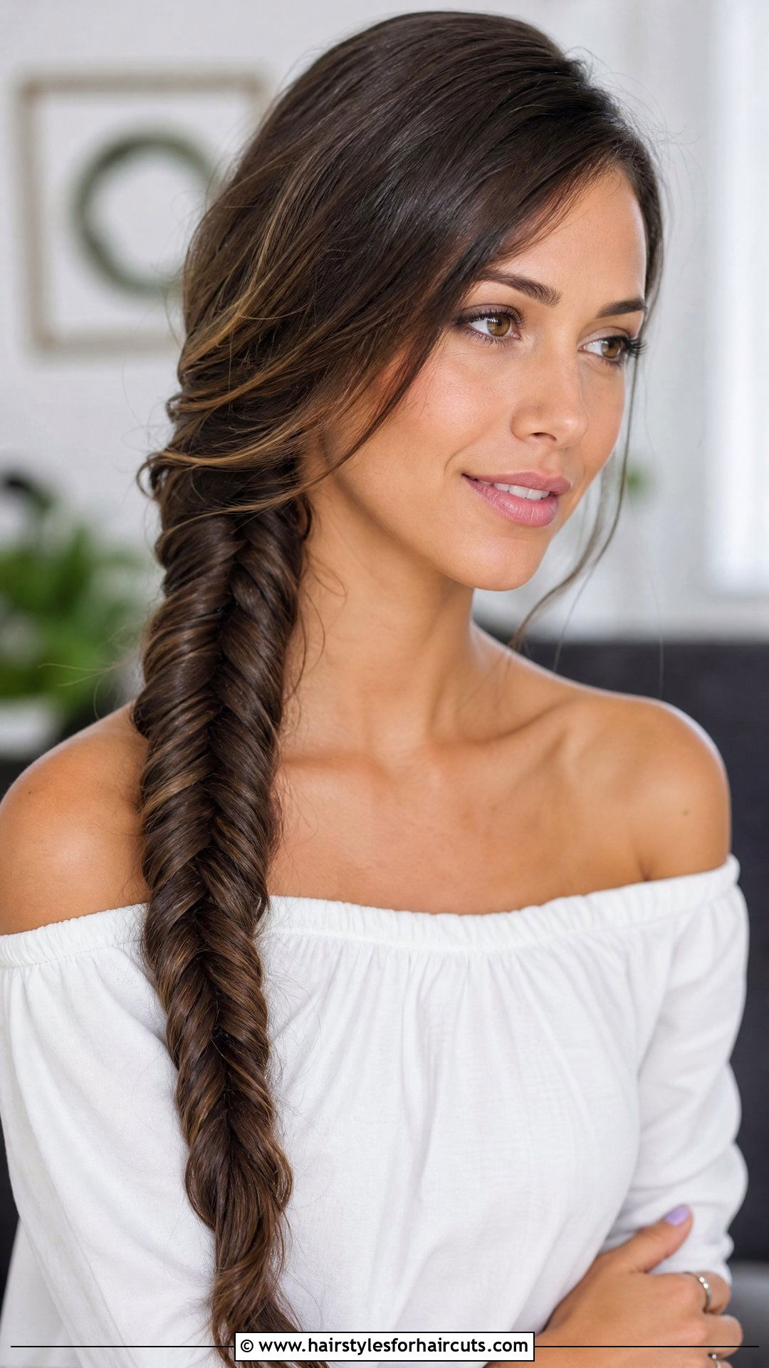 Fishtail Braid Side Sweep - 25 christmas party hairstyles - 25 christmas party hairstyles