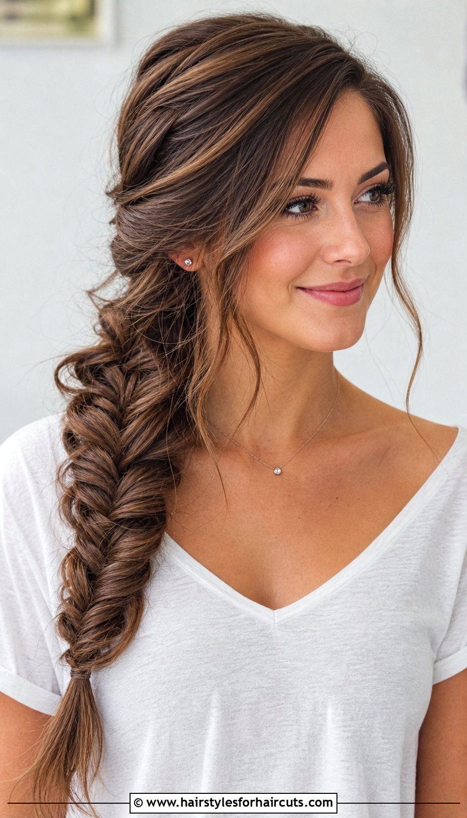 Fishtail Braid Side Sweep Prom - 25 prom hairstyles for shoulder length hair - 25 prom hairstyles for shoulder length hair