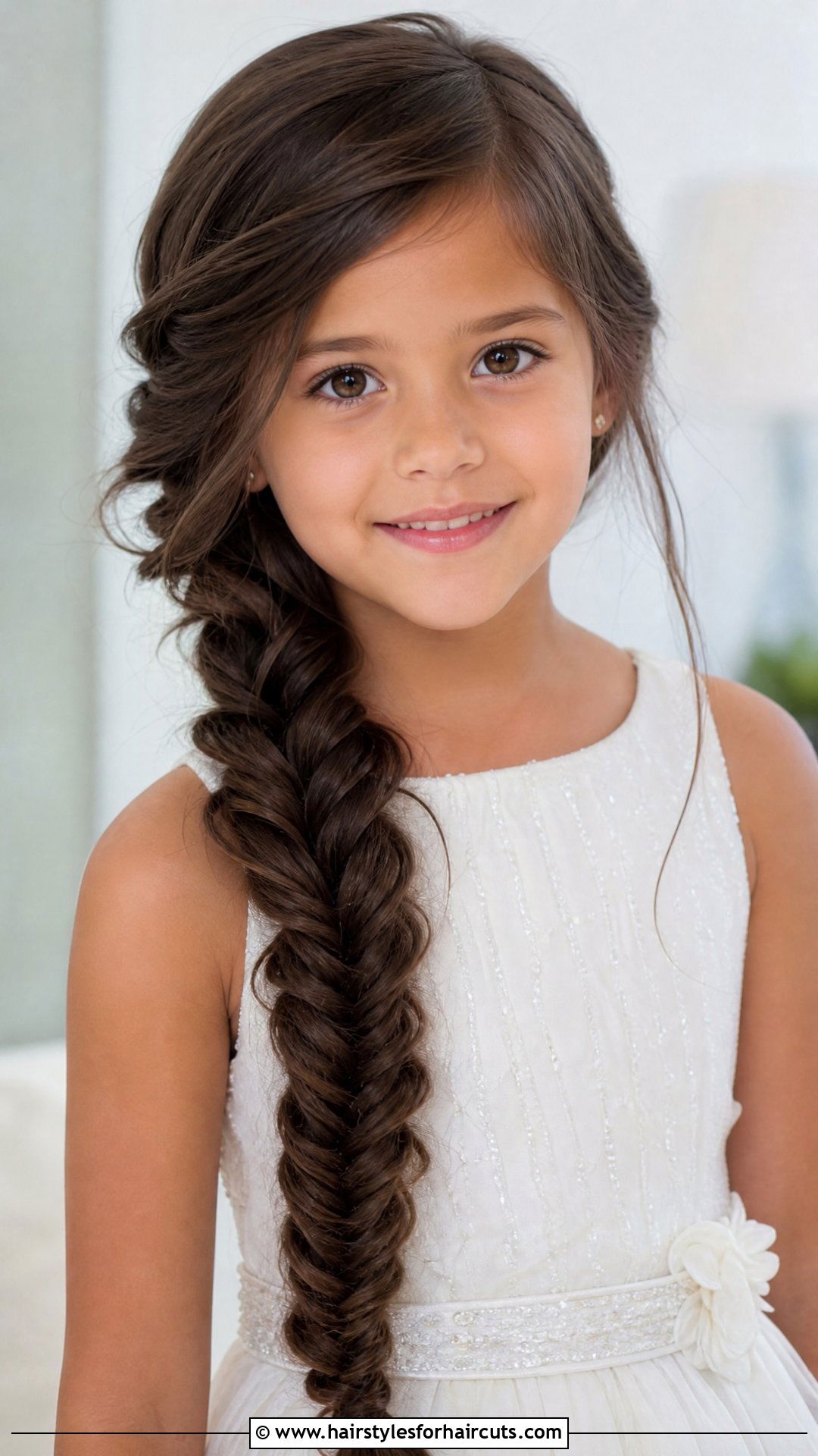 Fishtail Braid Side Swept - 25 first communion hairstyles - 25 first communion hairstyles