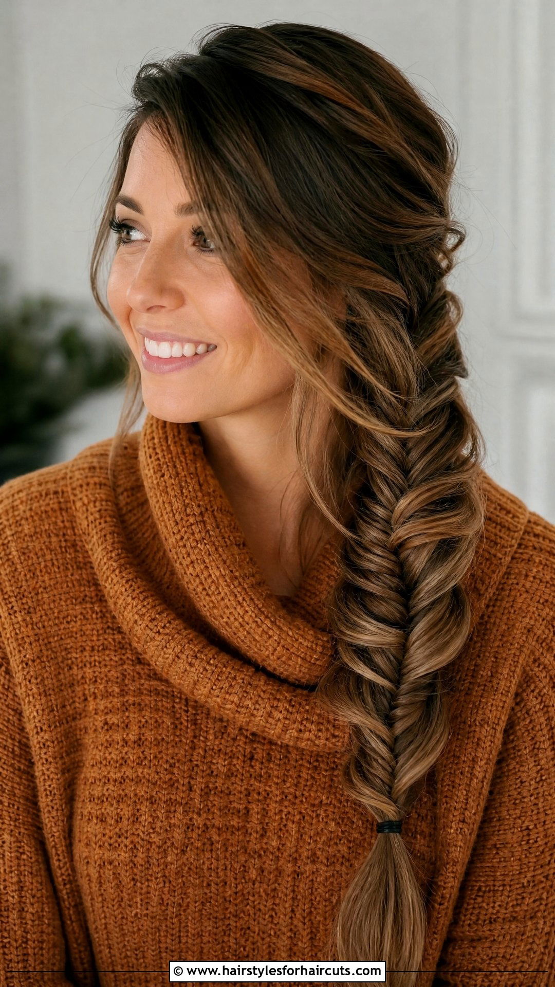 Fishtail Braid Side Swept - 25 hairstyles with a braid - 25 hairstyles with a braid