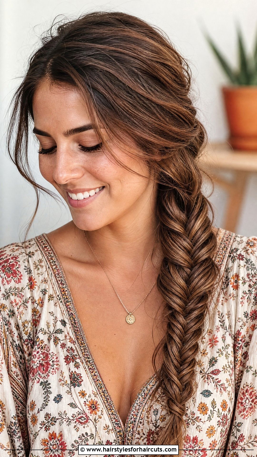 Fishtail Braid Side Swept - 25 hairstyles for wedding medium length - 25 hairstyles for wedding medium length