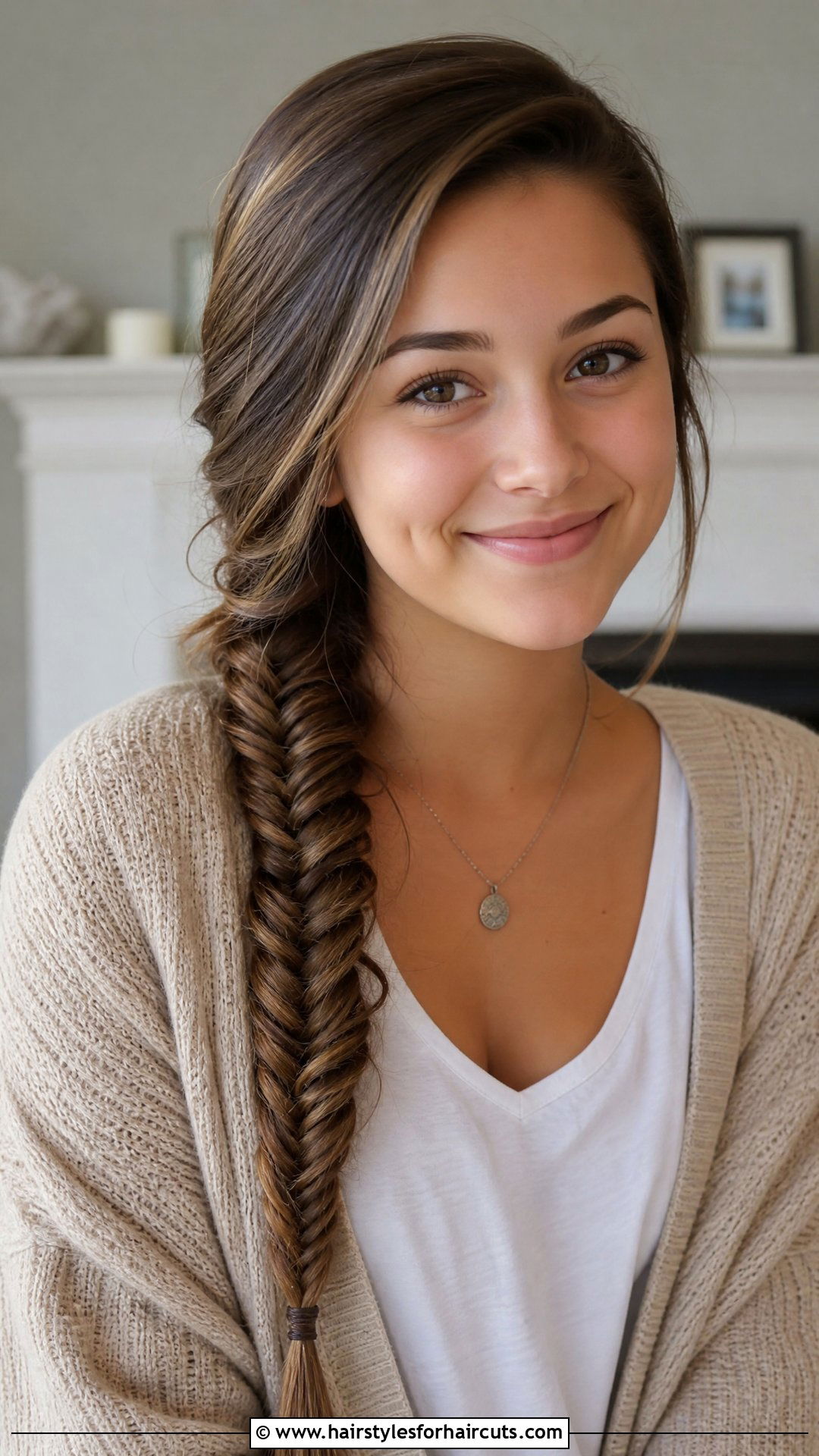 Fishtail Braid Side Swept - 25 high school hairstyles - 25 high school hairstyles