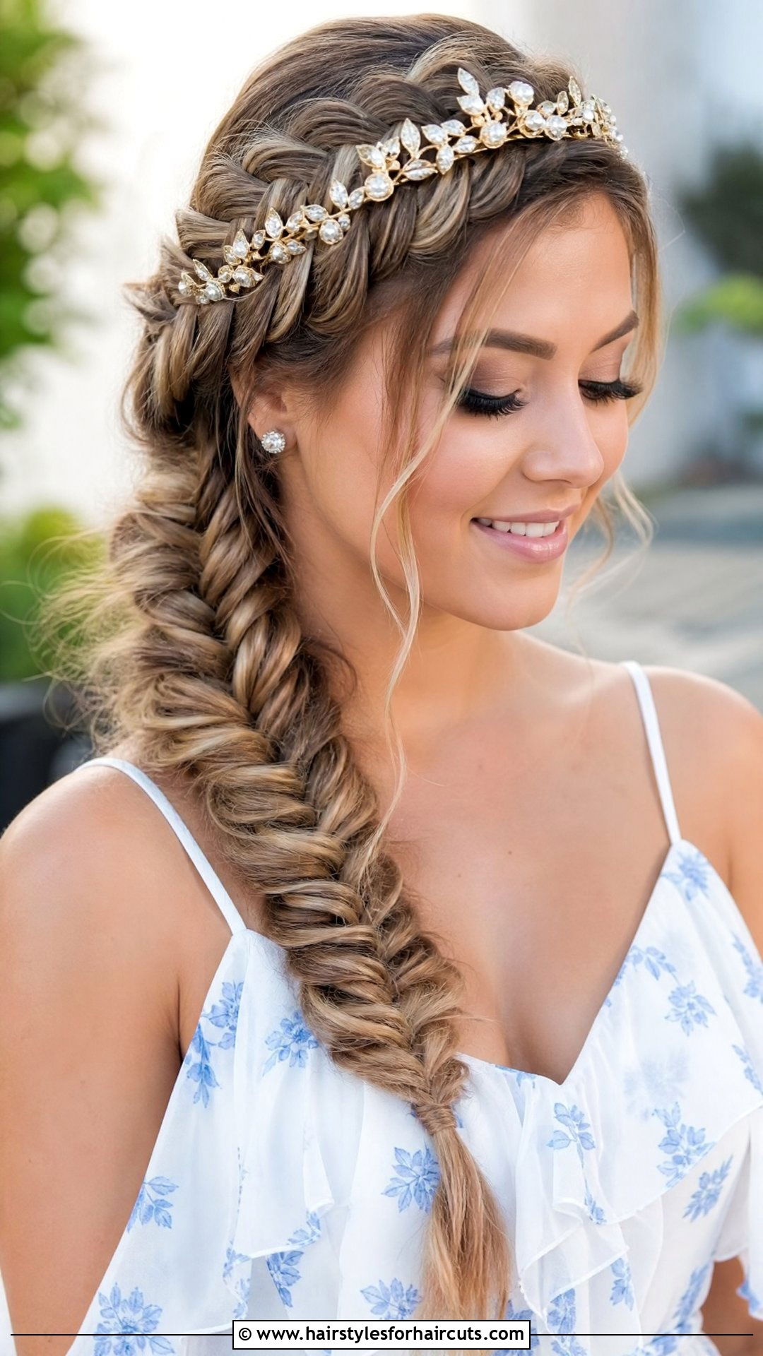 Fishtail Braid Tiara Hairstyle For Long Hair - 25 tiara hairstyles for long hair - 25 tiara hairstyles for long hair
