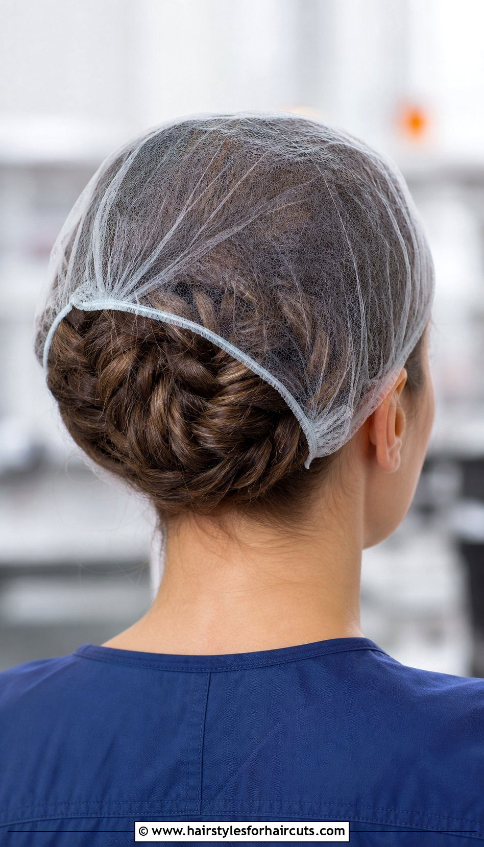 Fishtail Braid Tucked Under Hair Net - 25 hair net hairstyles for work - 25 hair net hairstyles for work