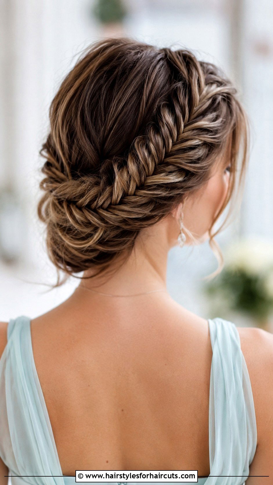 Fishtail Braid Updo - 25 gala hairstyles for medium hair - 25 gala hairstyles for medium hair