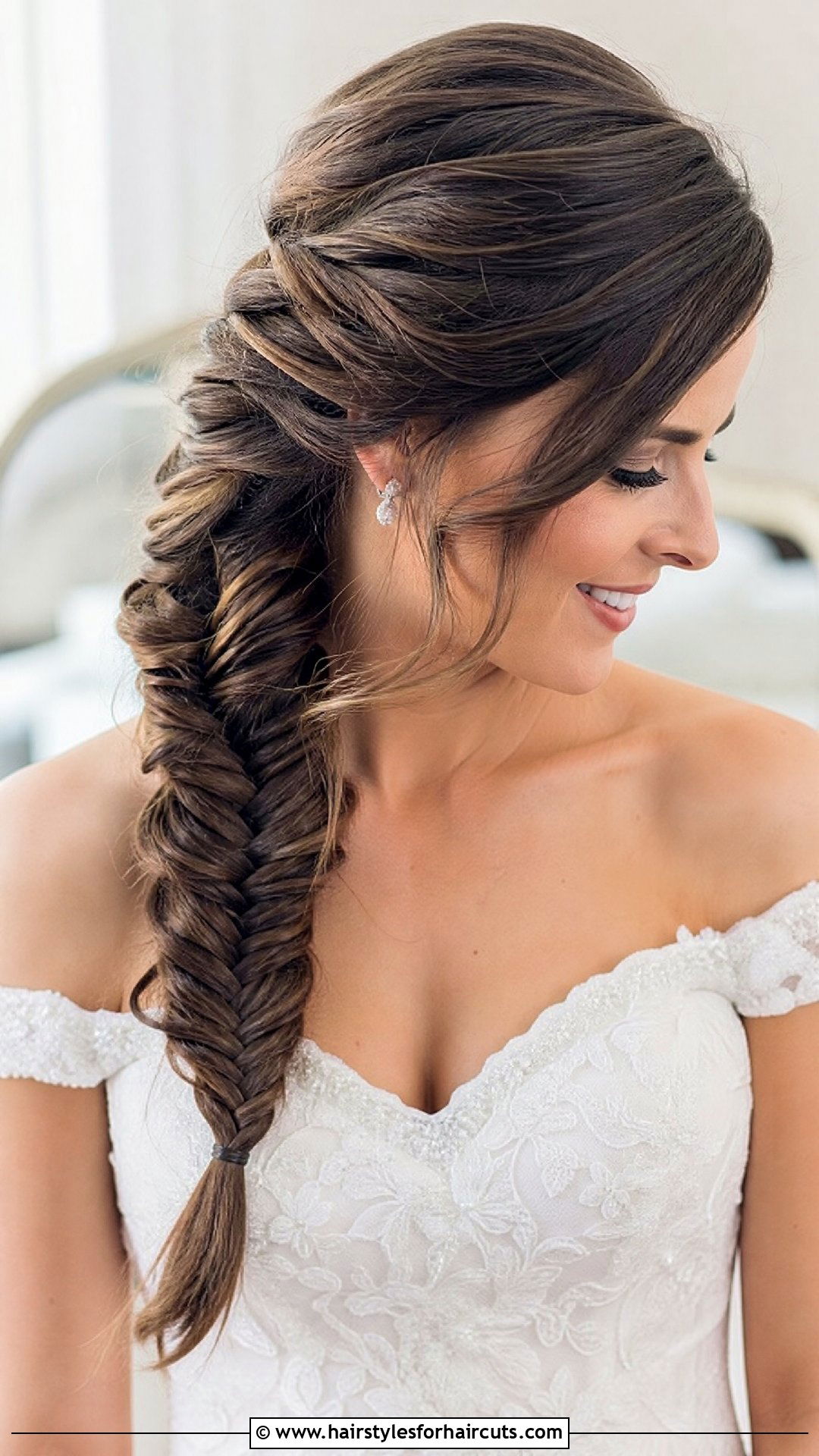 Fishtail Braid Wedding Hairstyle - 25 wedding hairstyles with braids - 25 wedding hairstyles with braids