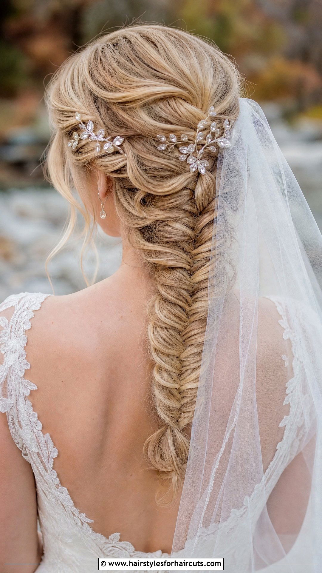 Fishtail Braid Wedding Hairstyle With Veil - 25 wedding hairstyles with veil - 25 wedding hairstyles with veil