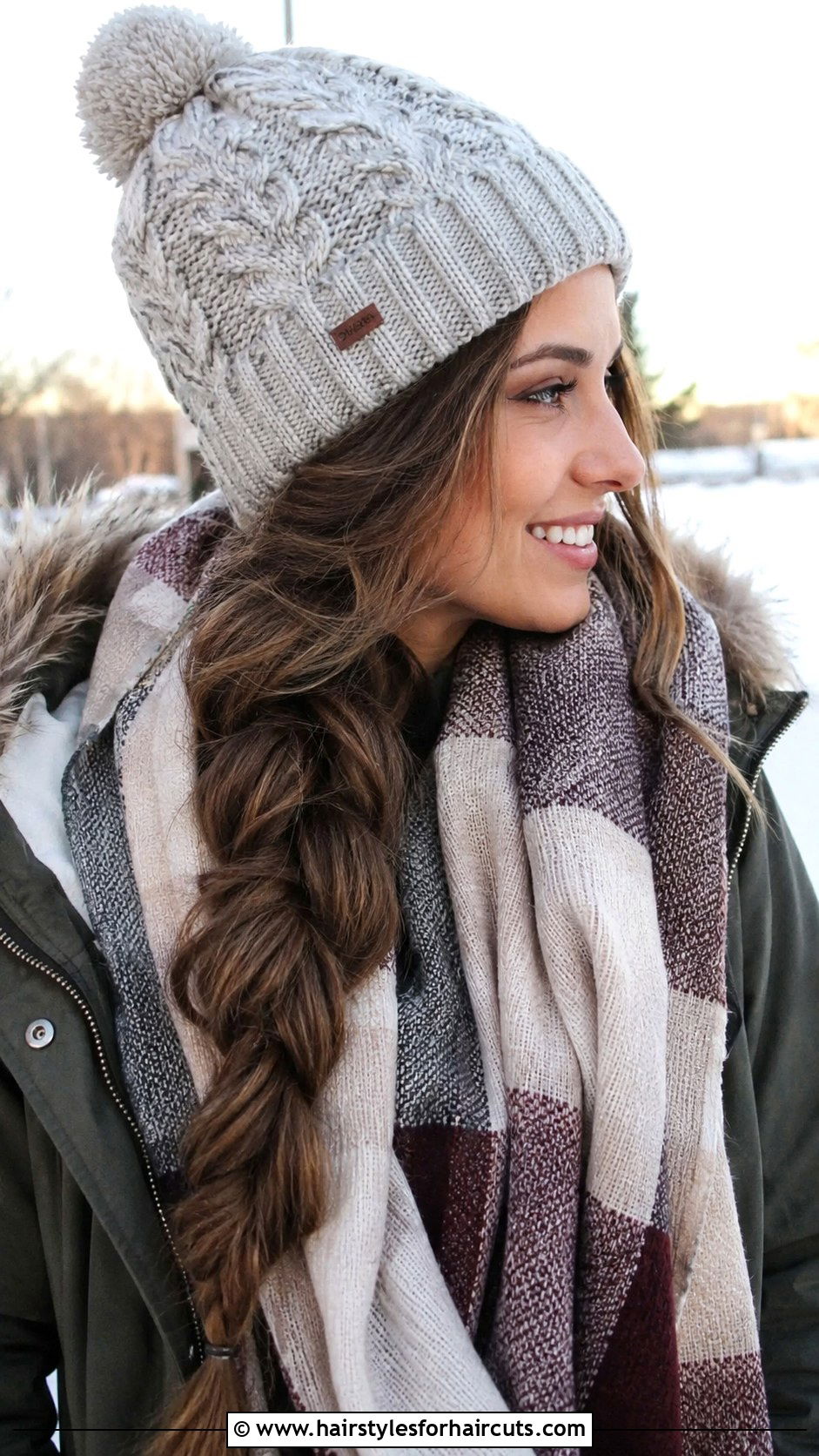 Fishtail Braid With Beanie - 25 beanie hairstyles for long hair - 25 beanie hairstyles for long hair