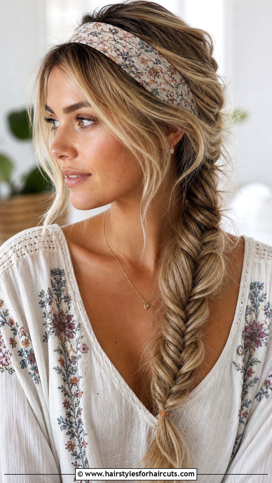 Fishtail Braid With Headband - 25 headband hairstyles for medium hair - 25 headband hairstyles for medium hair