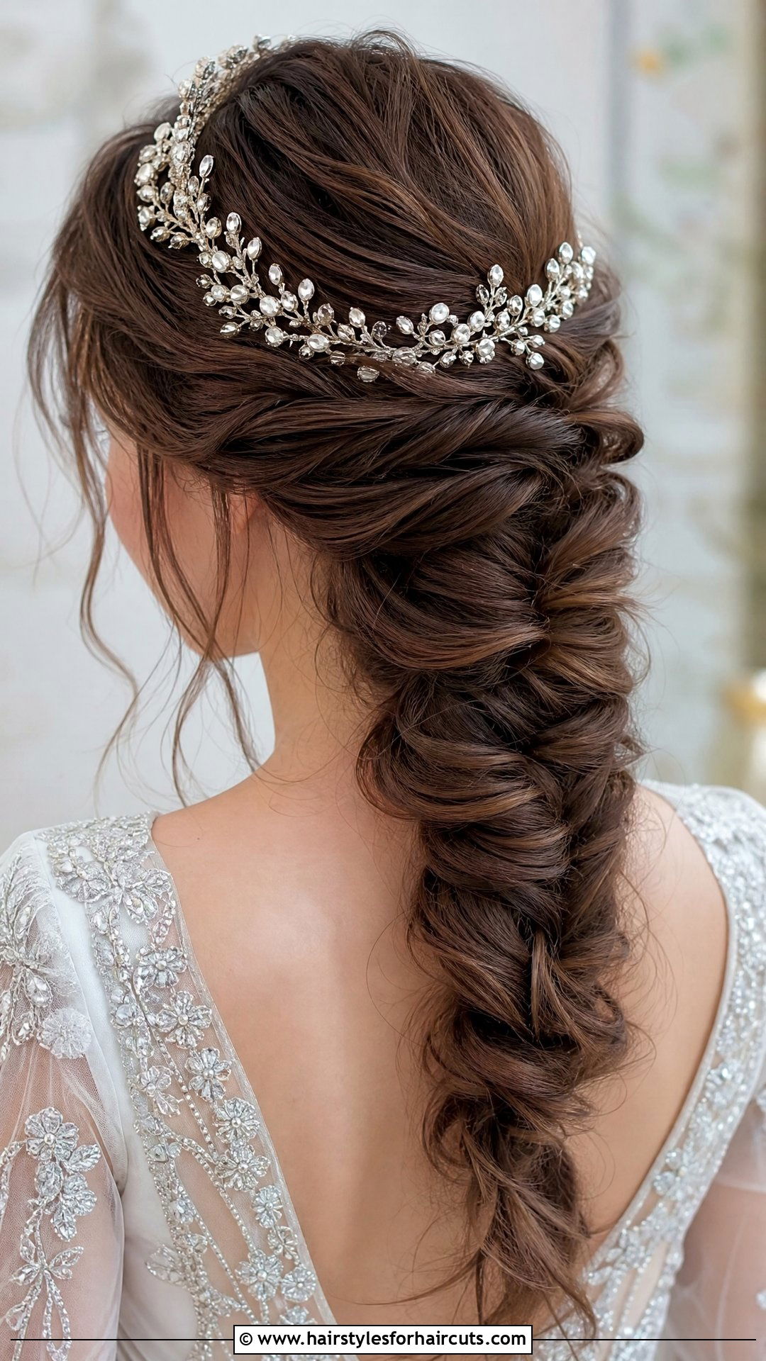 Fishtail Braid With Loose Ends And Crown - 25 long hair quinceanera hairstyles with crown - 25 long hair quinceanera hairstyles with crown