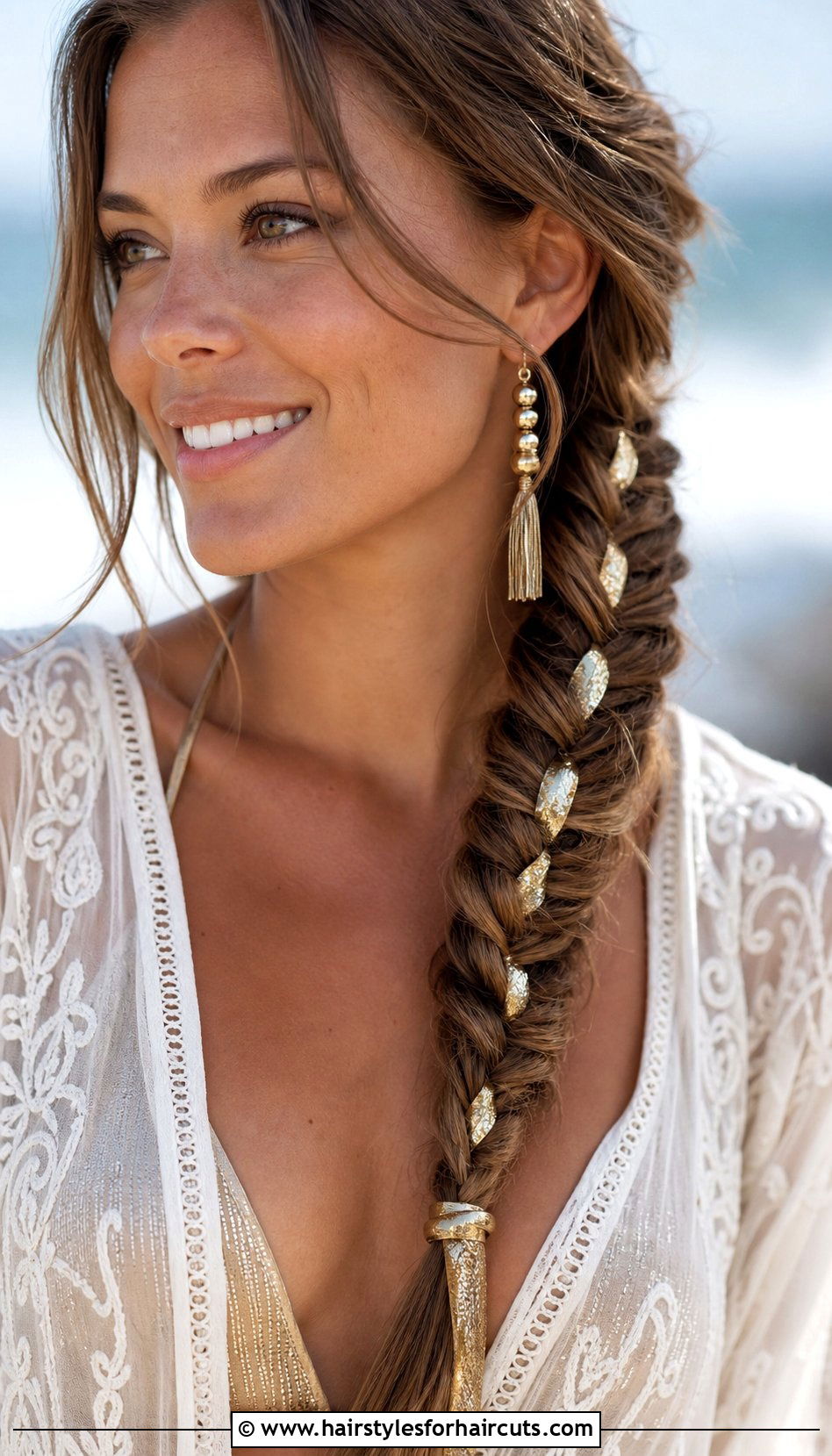 Fishtail Braid With Ribbon - 25 long hair ribbon hairstyles - 25 long hair ribbon hairstyles