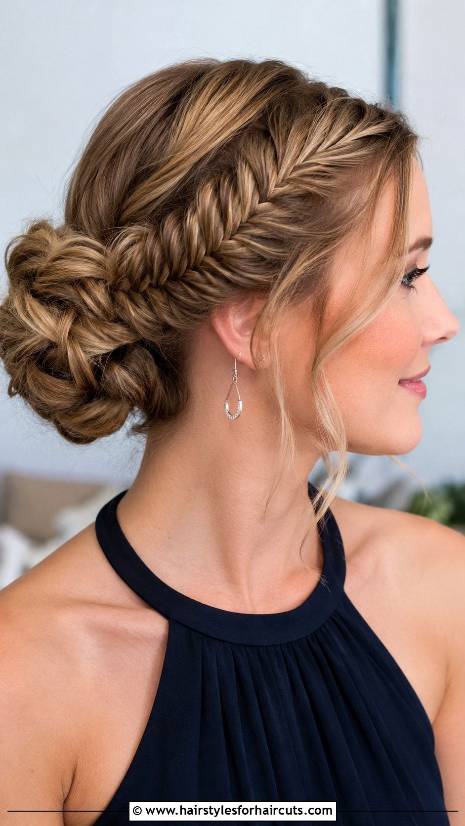 Fishtail Braided Bun - 25 easy bun hairstyles for long hair - 25 easy bun hairstyles for long hair