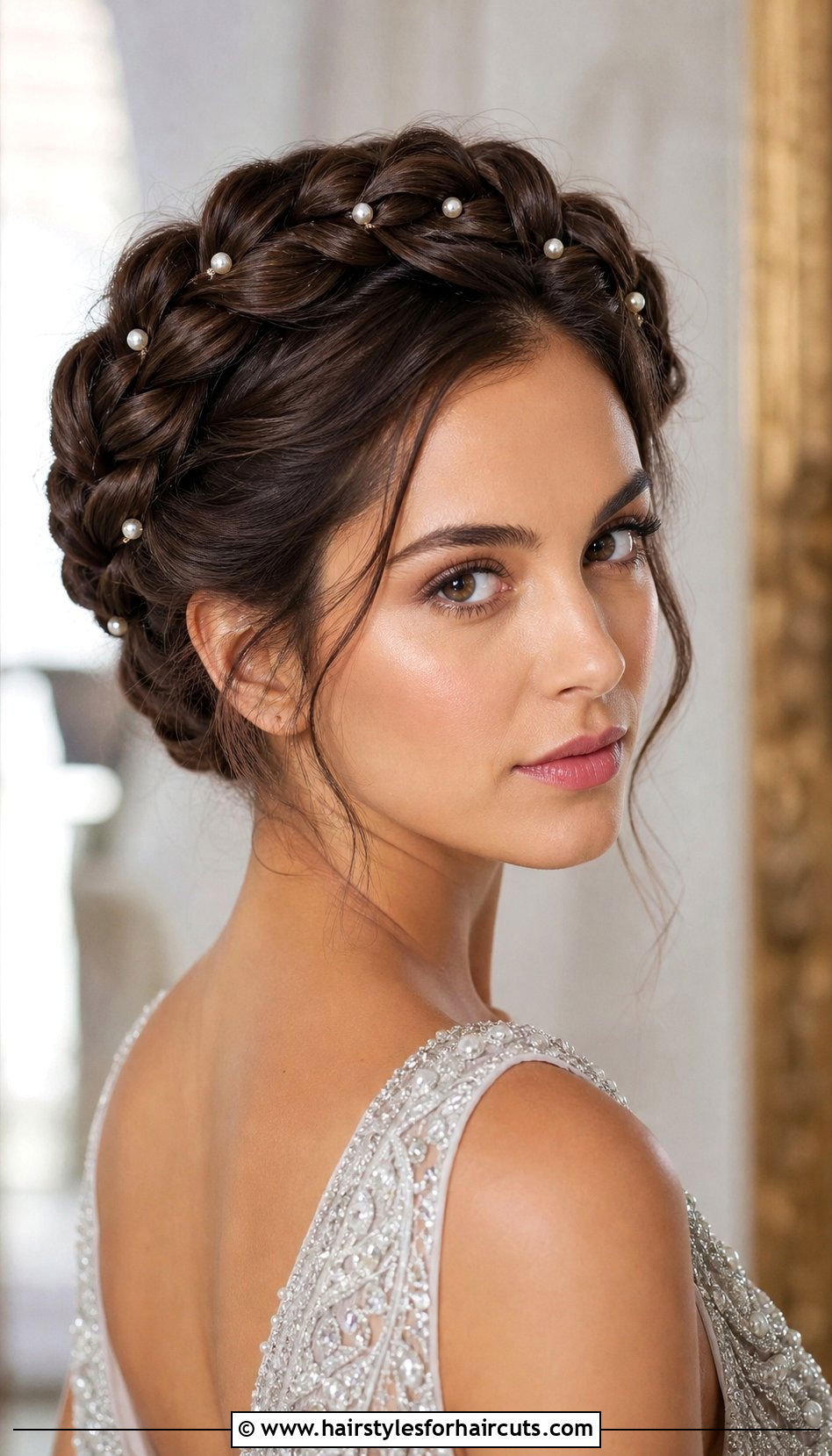 Fishtail Braided Crown - 25 wedding hairstyles for long hair with braids - 25 wedding hairstyles for long hair with braids