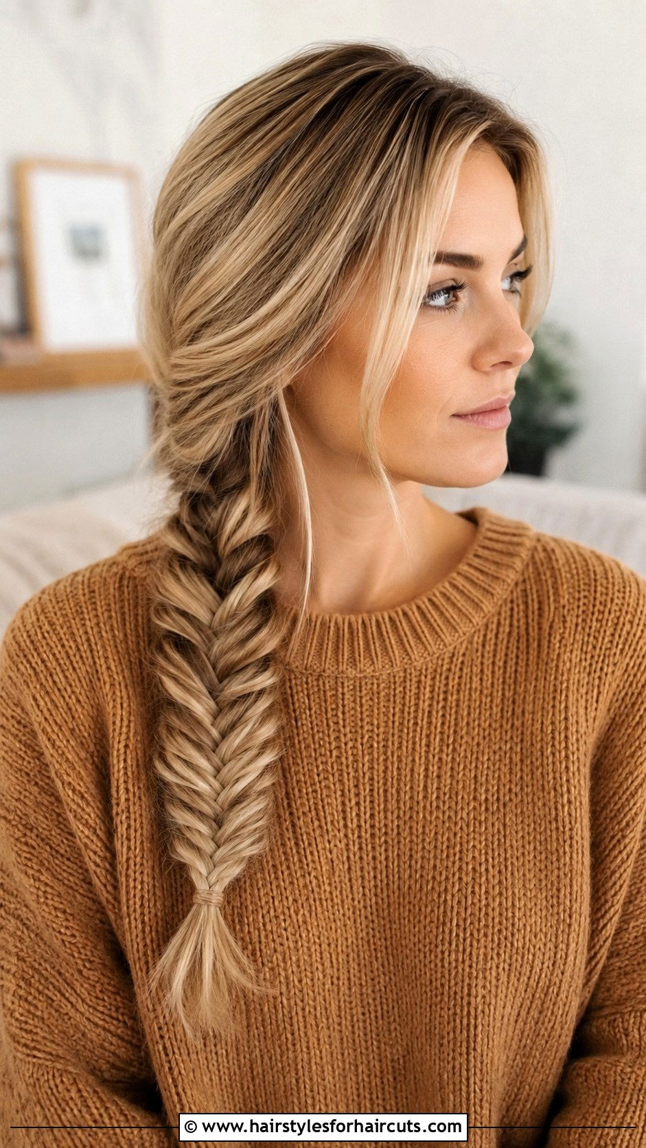 Fishtail Side Braid - 25 braided hairstyles for medium length hair - 25 braided hairstyles for medium length hair