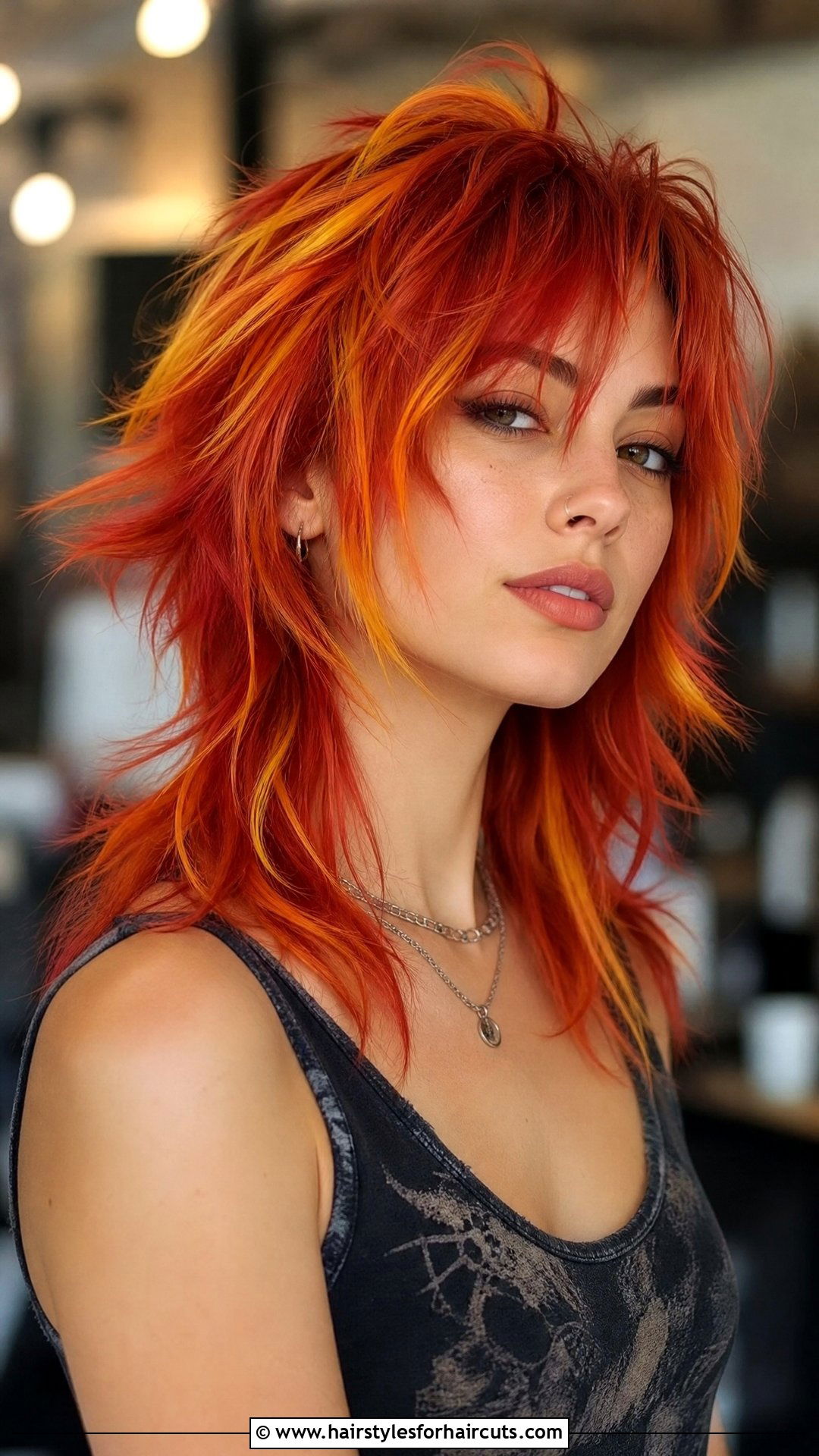 Flame Colored Razor Cut - 25 fire haircuts - 25 fire haircuts