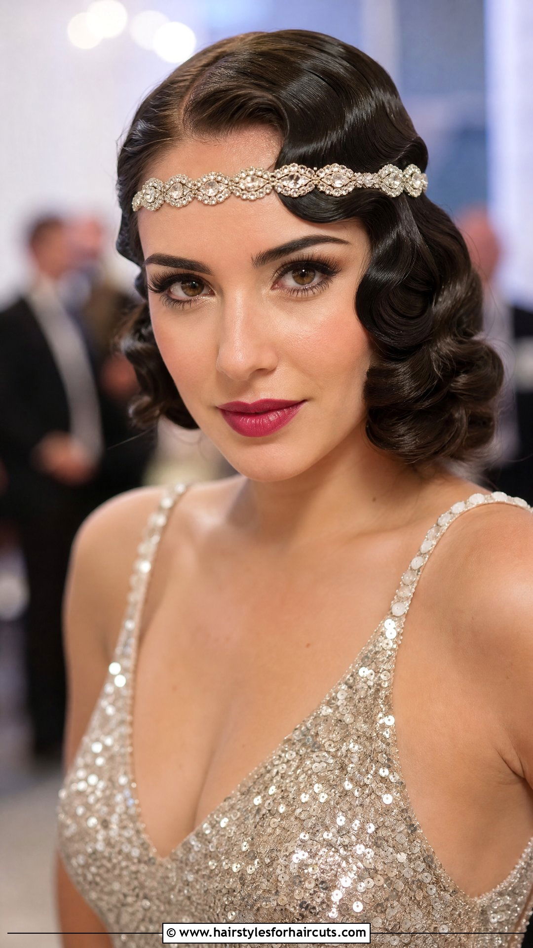Flapper Headband With Waves - 25 flapper hairstyles - 25 flapper hairstyles