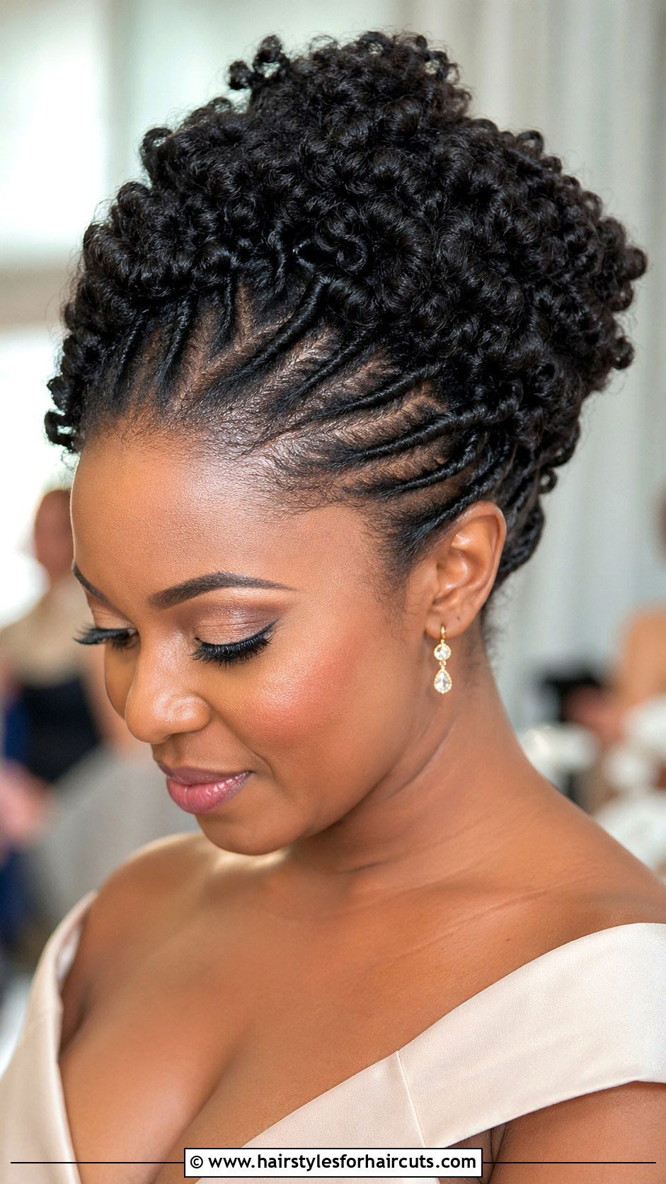 Flat Twist Curly Updo - 25 easy curly hairstyles - 25 easy curly hairstyles