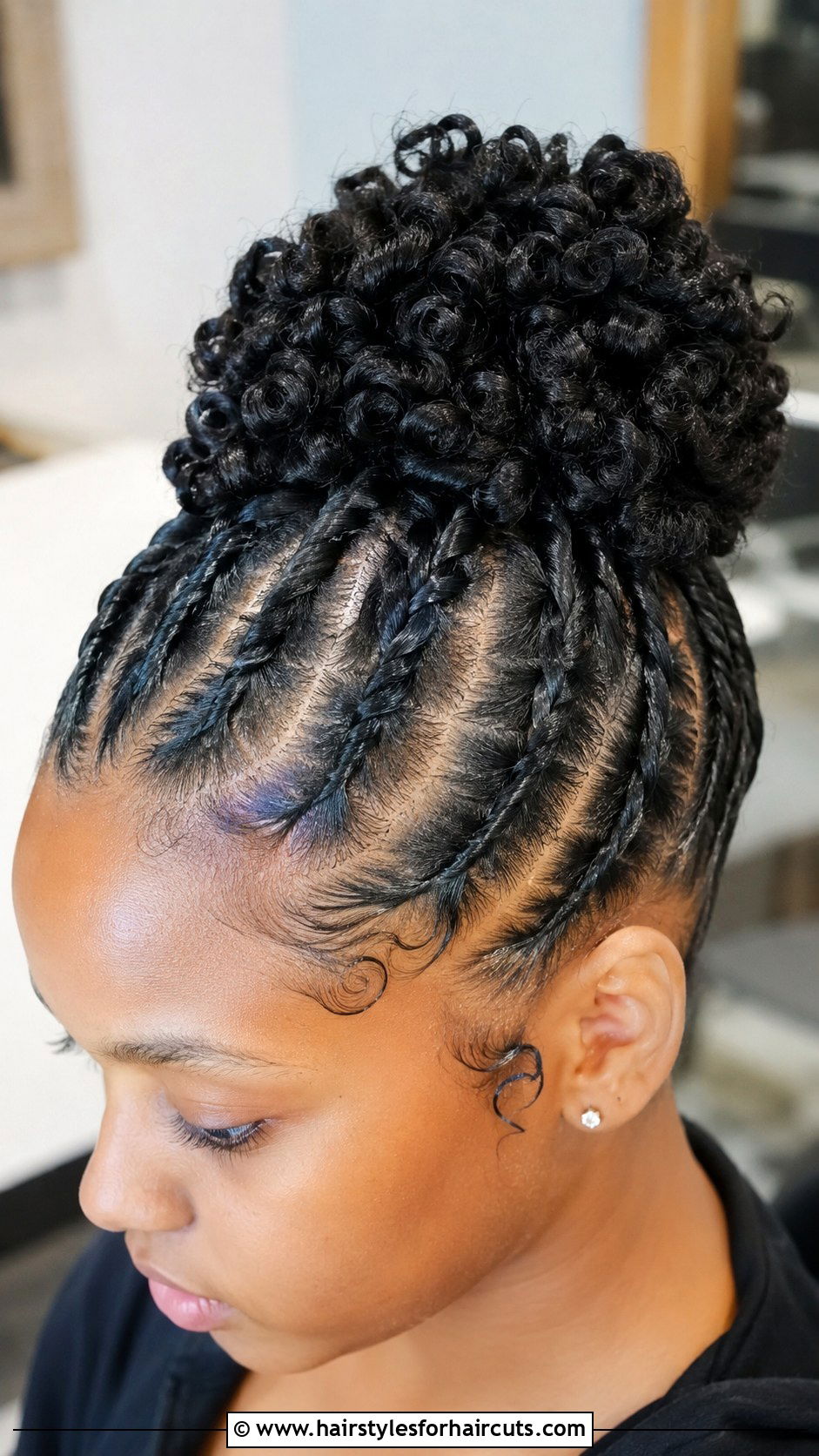 Flat Twist Updo - 25 cute hairstyles for black girls natural hair - 25 cute hairstyles for black girls natural hair