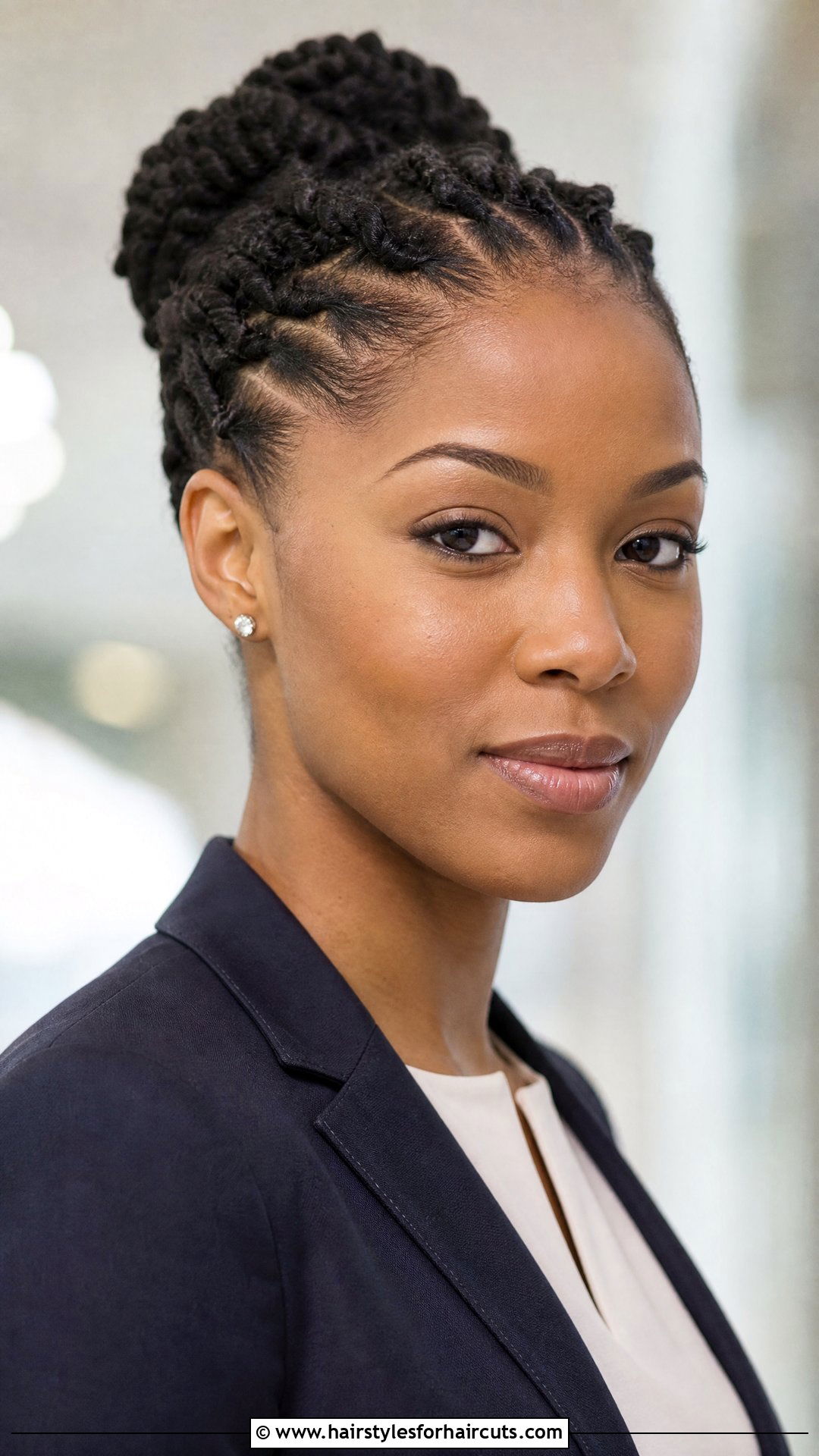 Flat Twist Updo - 25 protective hairstyles for short hair - 25 protective hairstyles for short hair