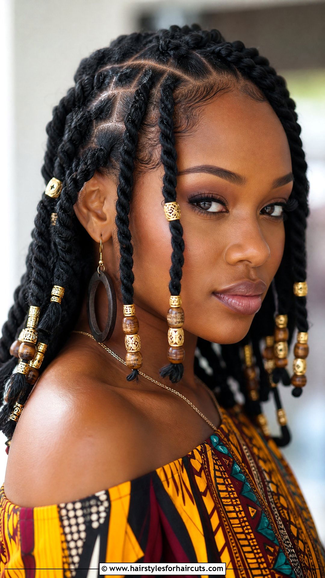 Flat Twist With Beads - 25 flat twist hairstyles for black hair - 25 flat twist hairstyles for black hair