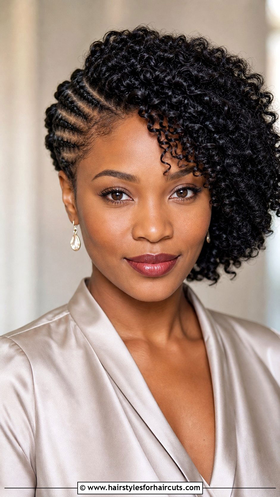 Flat Twisted Side Sweep Afro - 25 hairstyles for short afro hair - 25 hairstyles for short afro hair