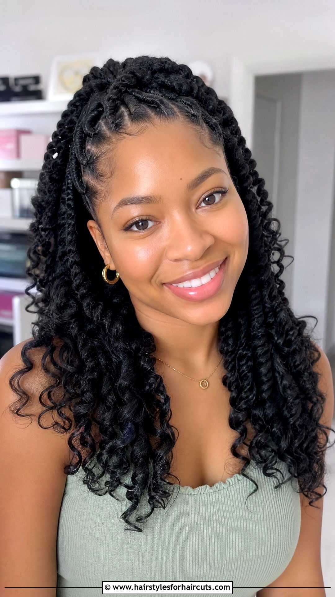 Flat Twists Half Up Half Down - 25 protective hairstyles for natural hair growth - 25 protective hairstyles for natural hair growth