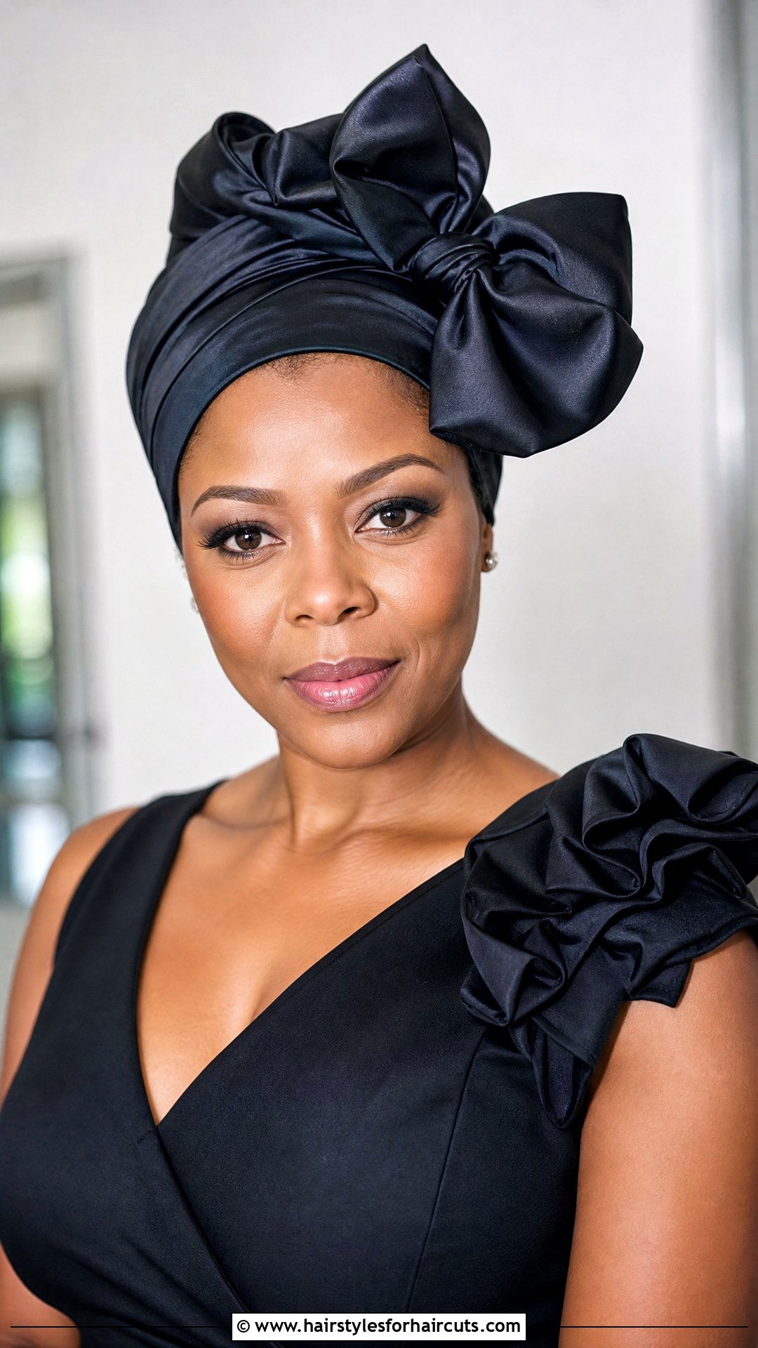 Flat Wrap With Bow Accessory - 25 flat wrap hairstyles for black hair - 25 flat wrap hairstyles for black hair