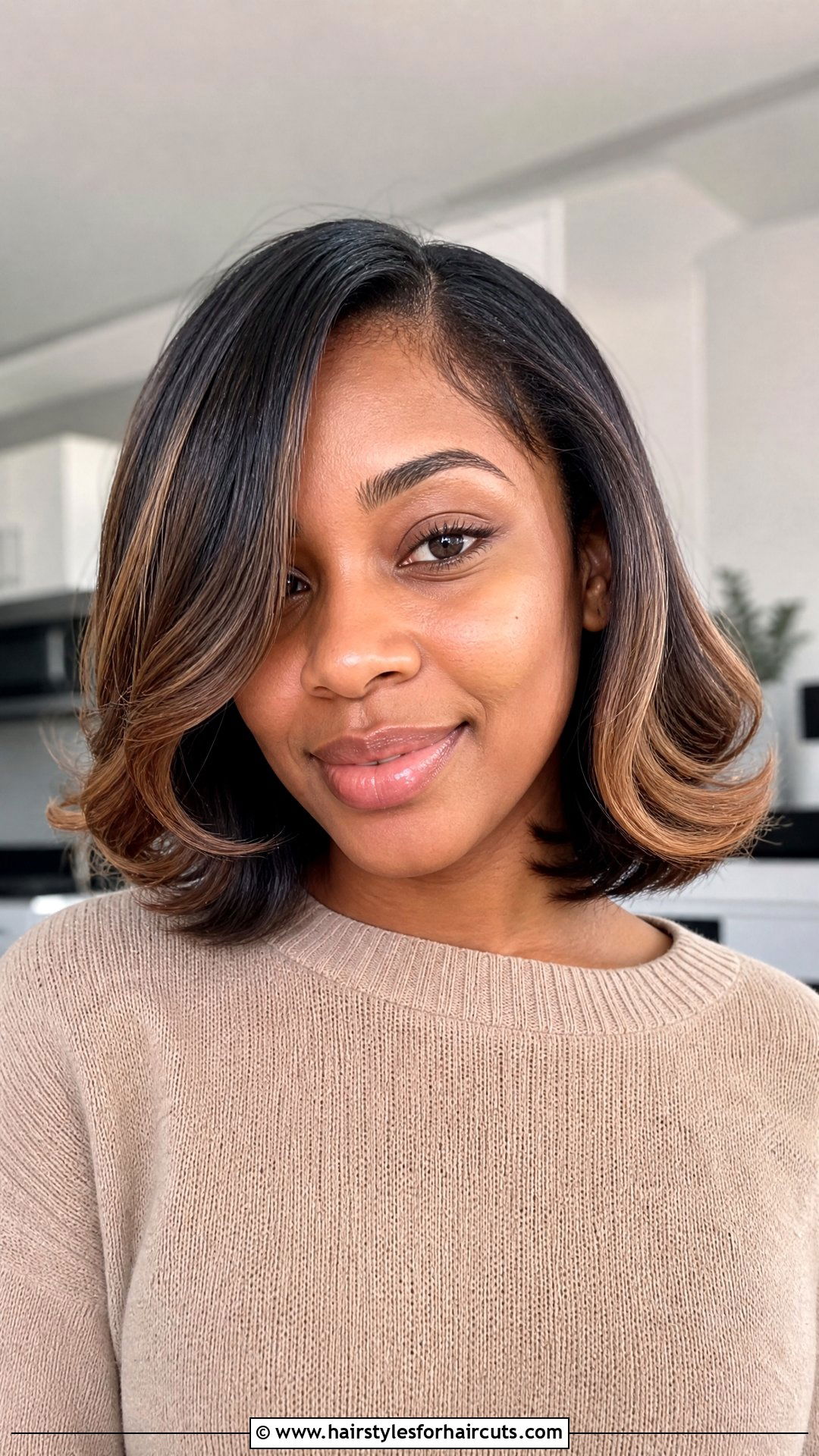 Flip Bob With Highlights - 25 flip hairstyles for black hair - 25 flip hairstyles for black hair